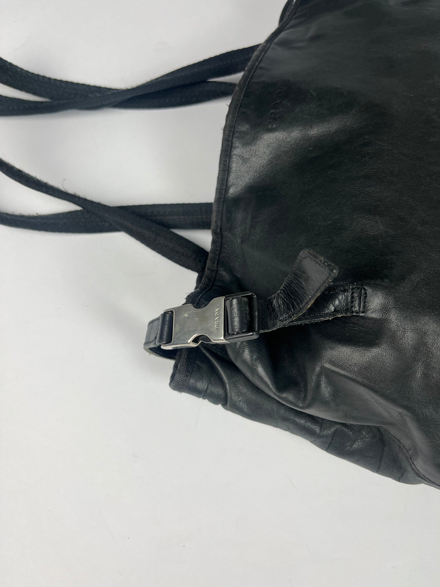 Prada Leather Inside Blue Mesh Belted Shoulder Bag FW 1999 - OS