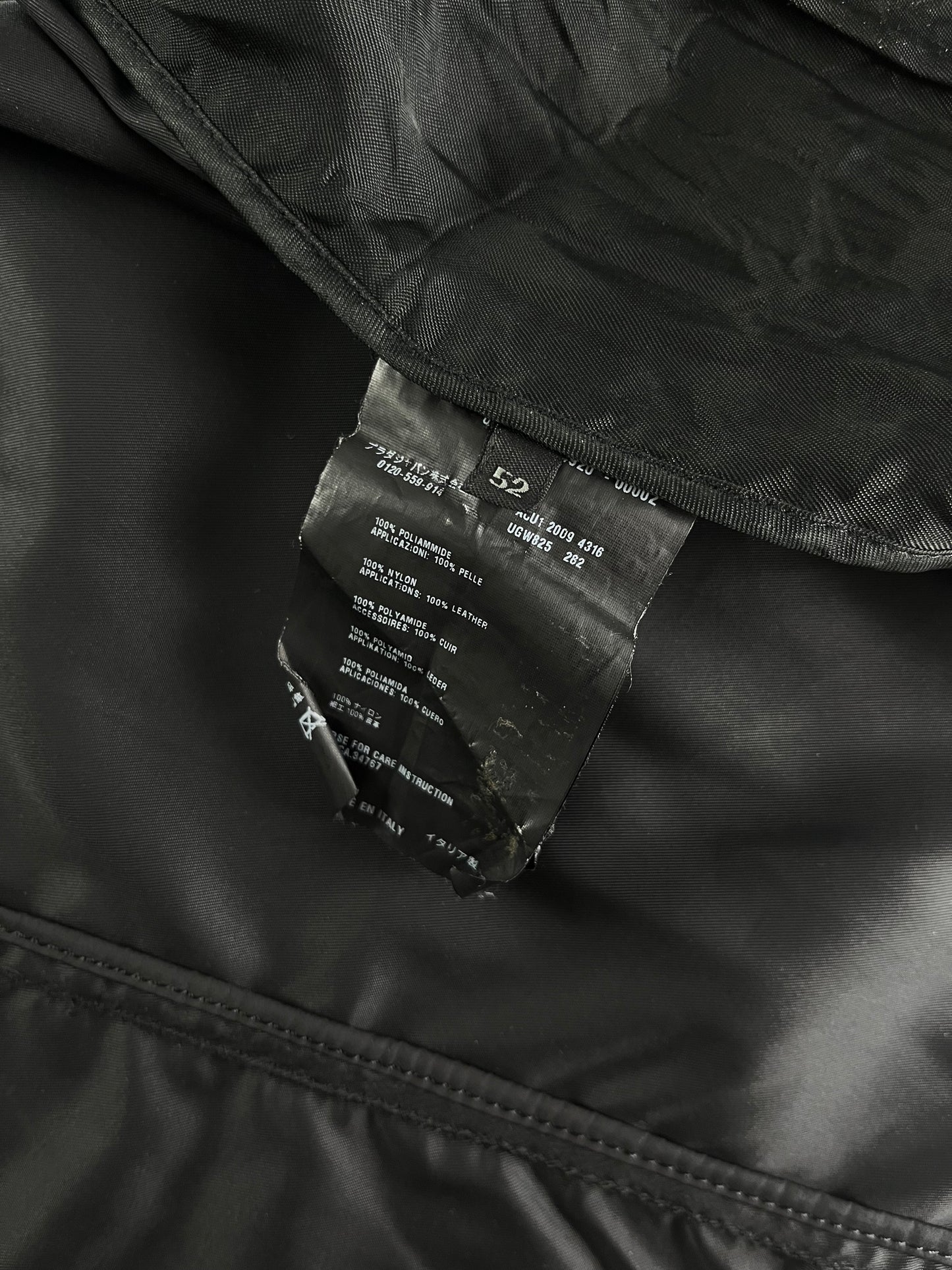 Prada Leather Trim Nylon Zipped Moto Jacket SS 2009 - L