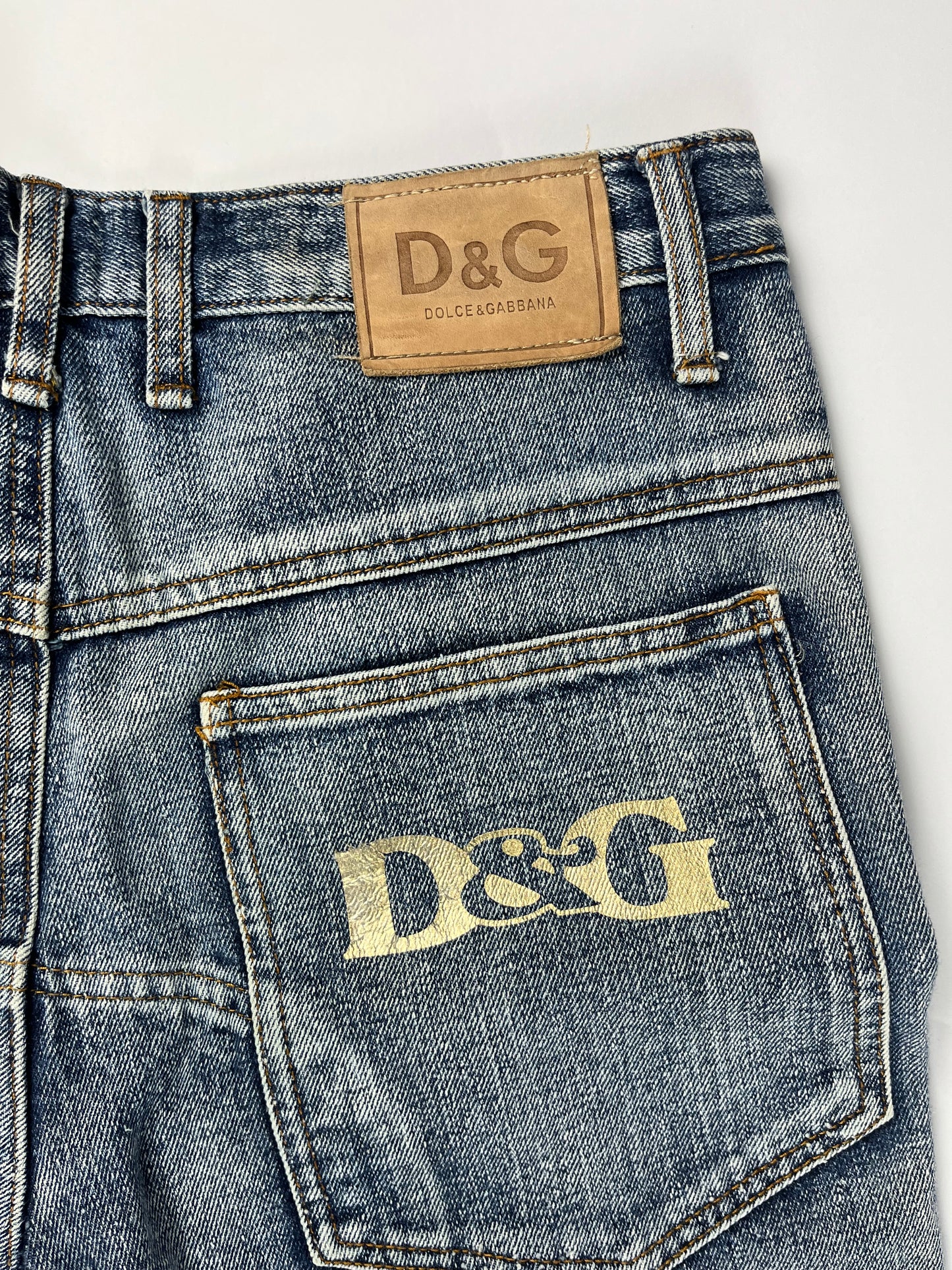 Dolce & Gabbana Blue Denim Moto Pants 2000s - M