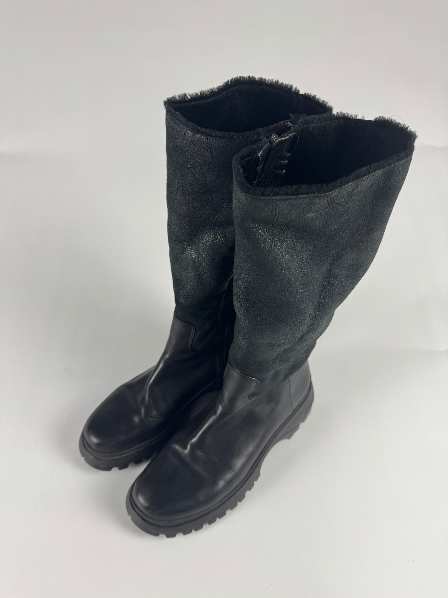 Prada Premium Shearling Combats Boots FW 2003 - 39 IT/40 EU