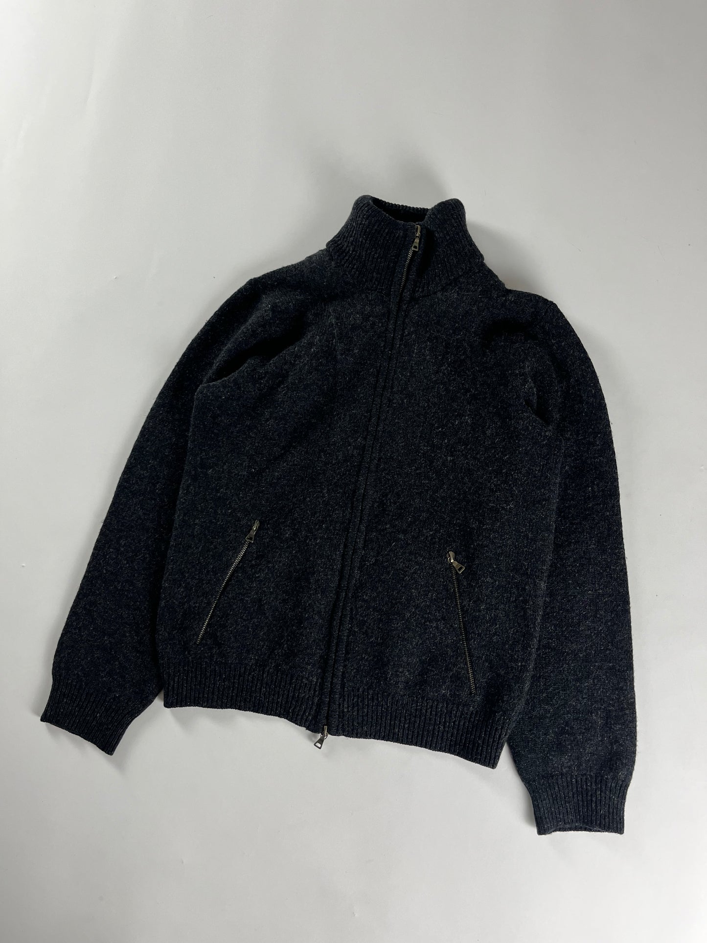 Prada Essential Fit Zip Turtleneck Wool Zipper 2000s - M