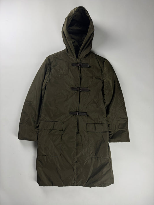 Prada Multi Belt Khaki Nylon Long Safari Coat FW 1999 - S