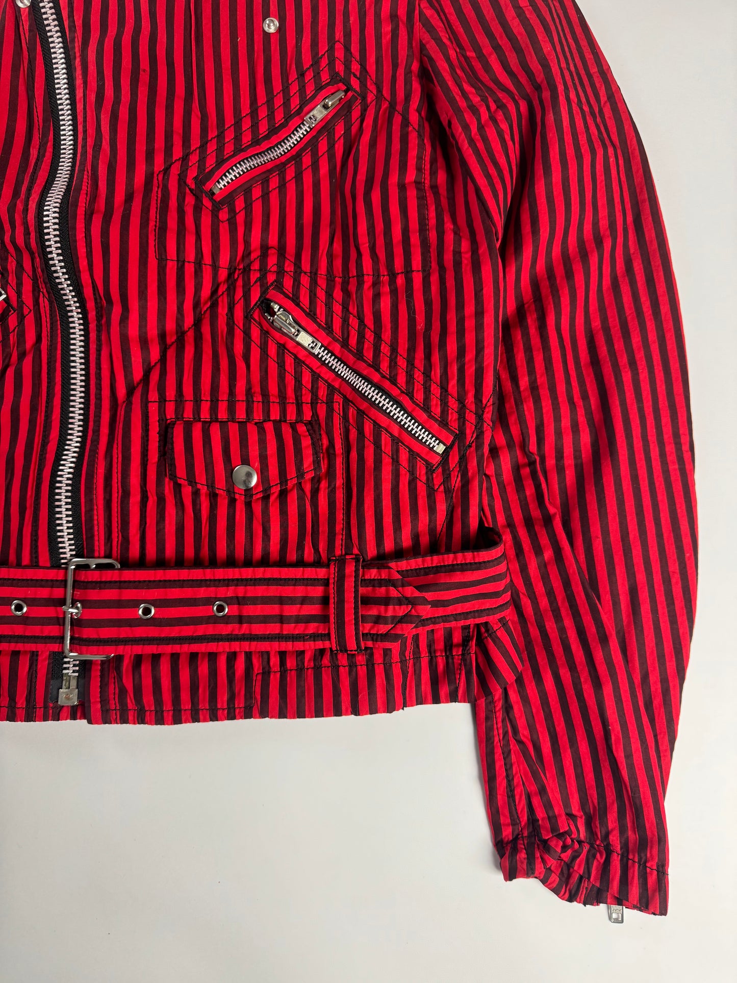 Comme Des Garçons Shirt Red Stripes Rider Jacket SS 2022 - M