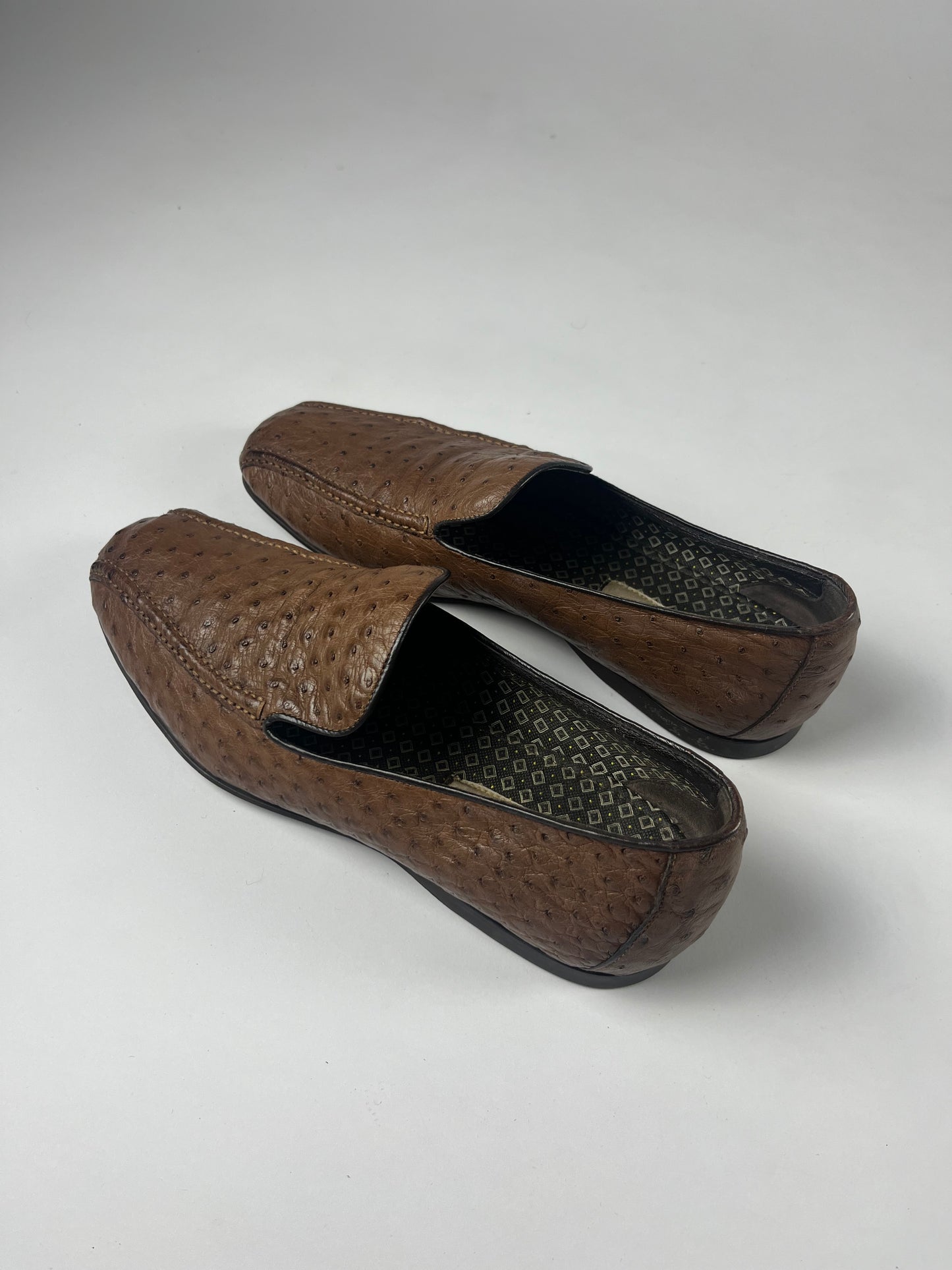 Prada Exotic Ostrich Brown Leather Loafers SS 2005 - 6 IT/41 EU