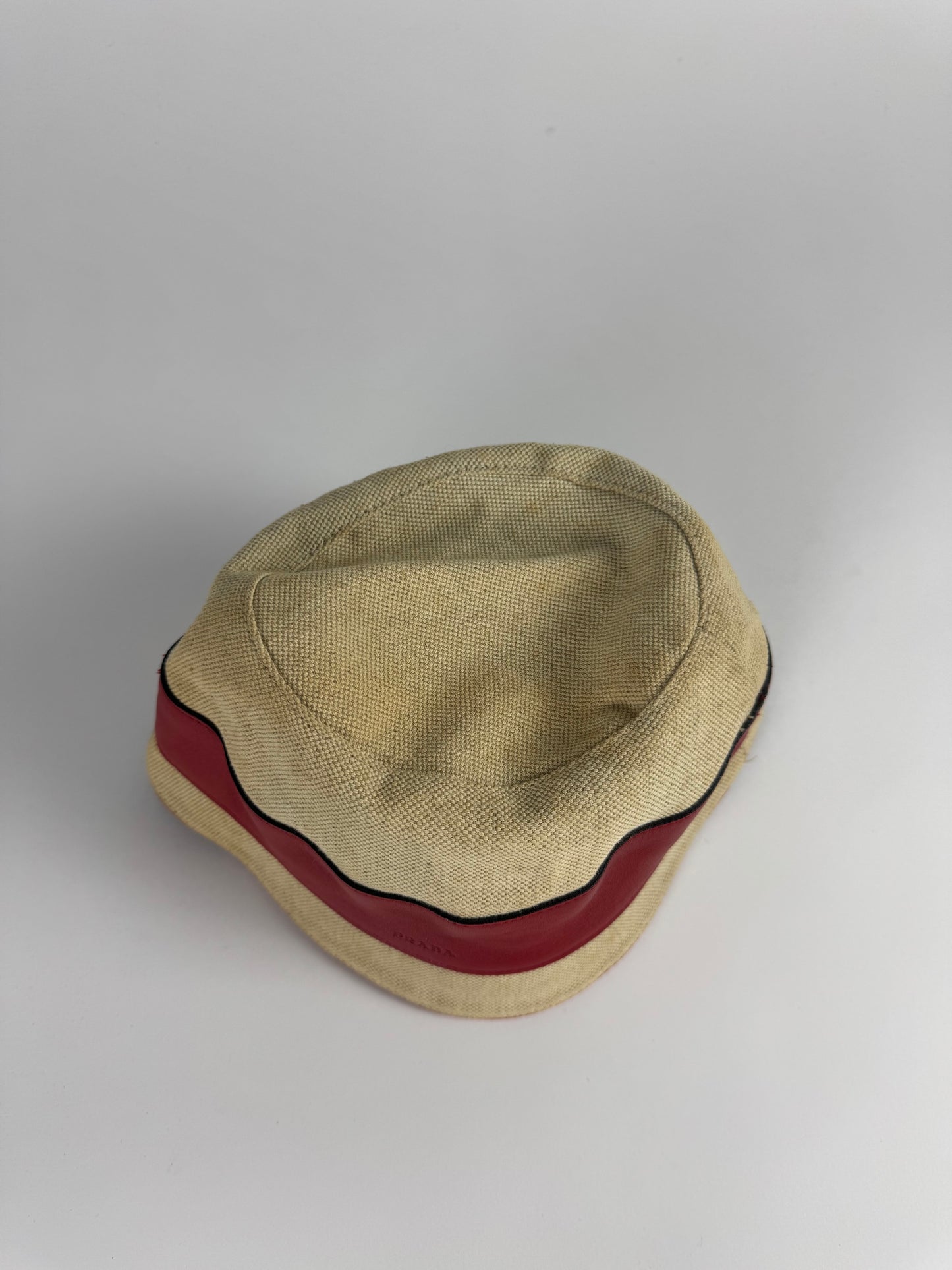 Prada Red Tap Lined Bucket Hat SS 1999 - OS