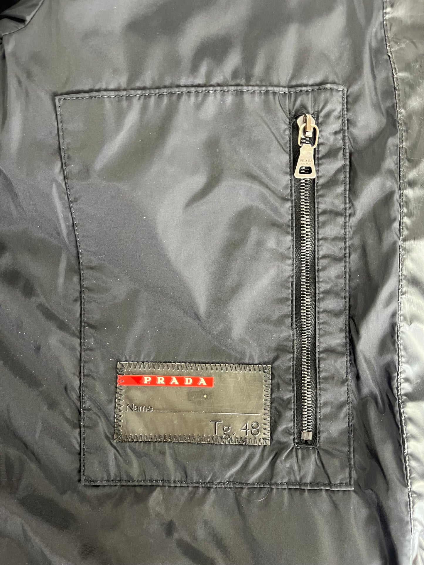 Prada Bright Black Nylon Puffer Jacket FW 2007 - M