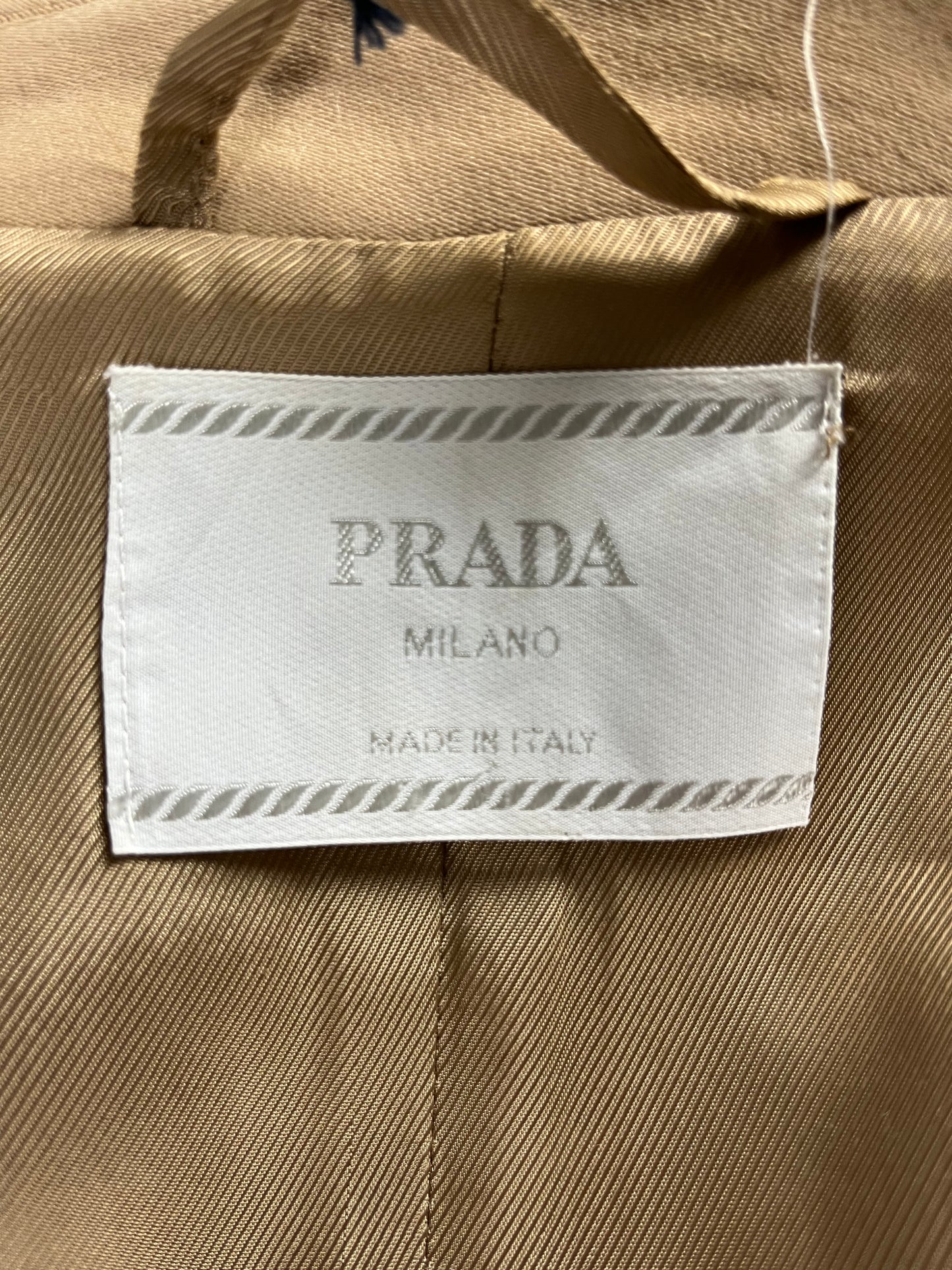 Prada Camel Double Breasted Officer Overcoat FW 1995 - L