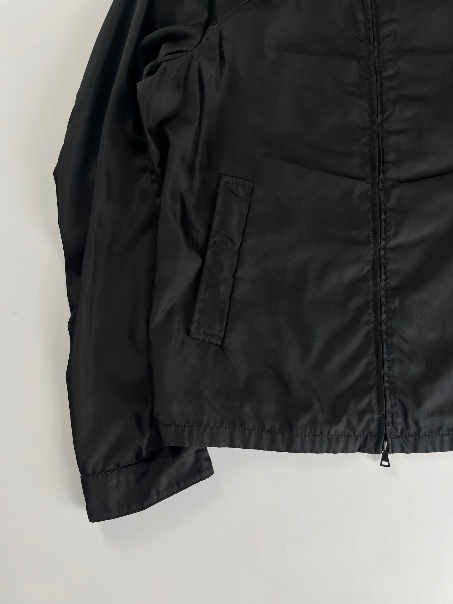 Prada Black Nylon Trucker Double Zip Light Jacket 2000s - S