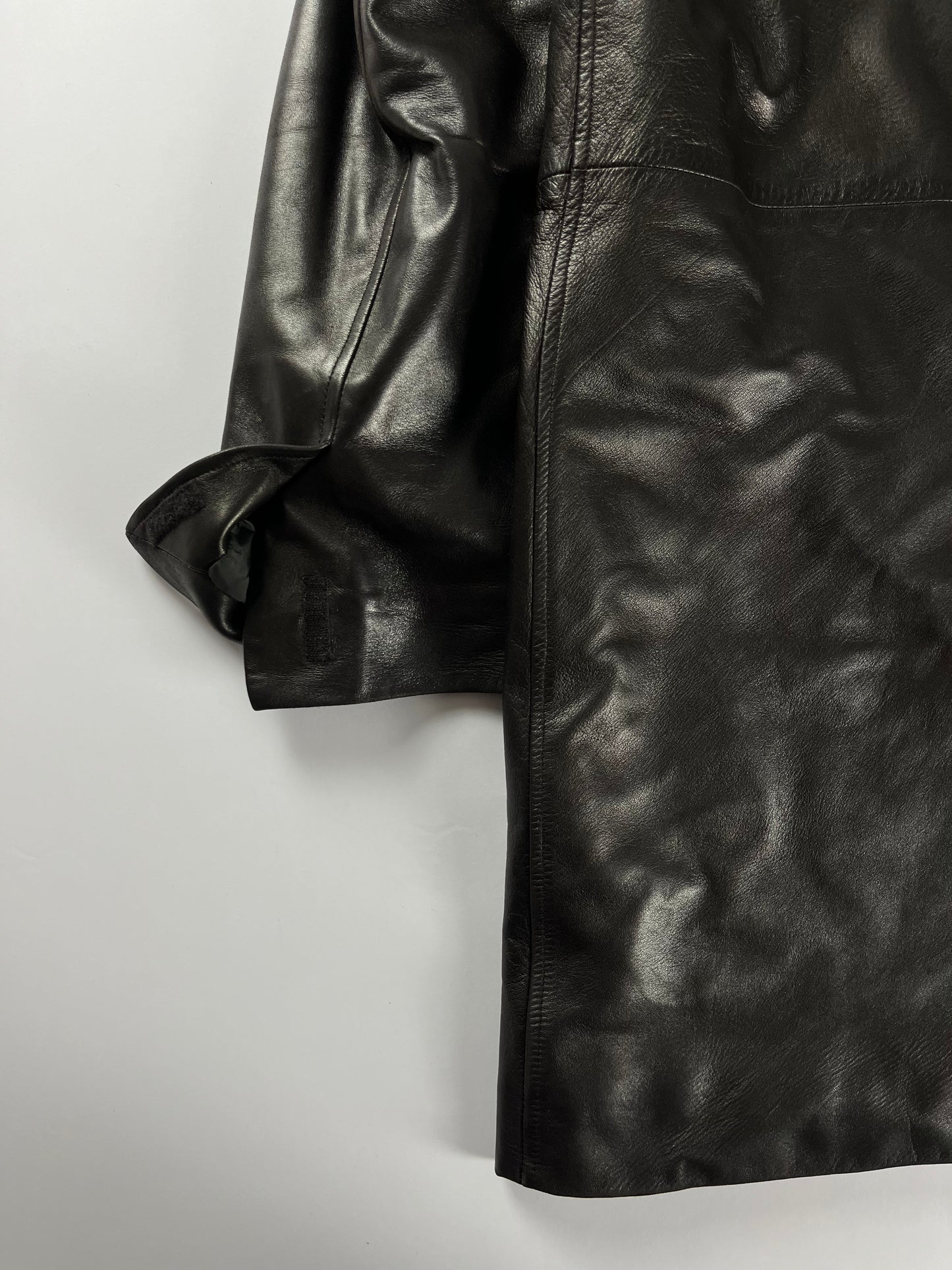 Prada Belted Premium Leather Fur Long Jacket FW 1999 - M
