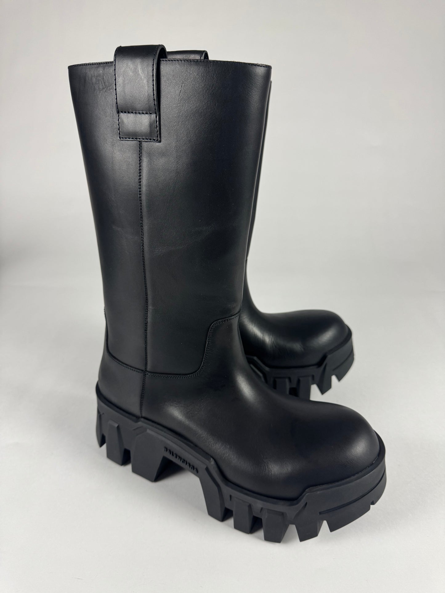 Balenciaga Black Bulldozer Vegetable Tanned Calfskin High Leather Boots SS 2022 - 43 EU