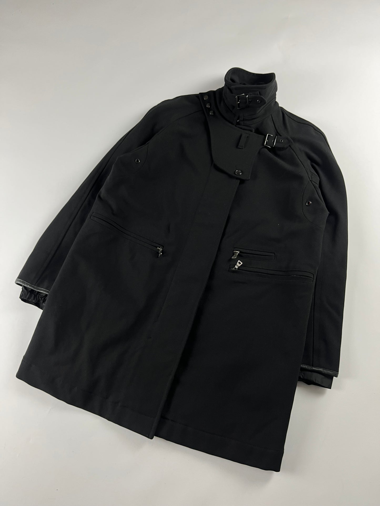 Prada Black Belted Collar Coat FW 1999 - S