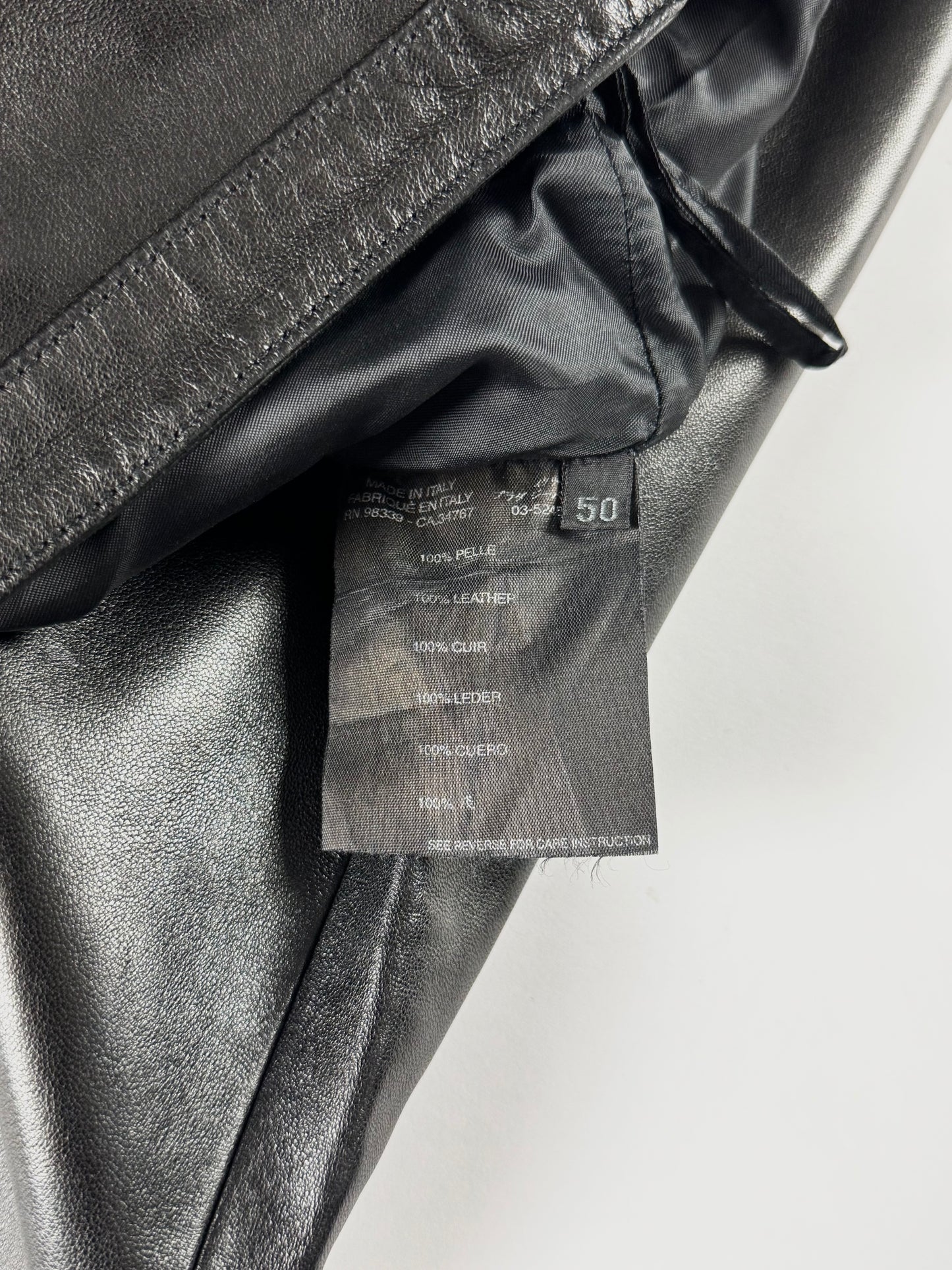 Prada Milano Dark Leather Flare Pants FW 2001 - M