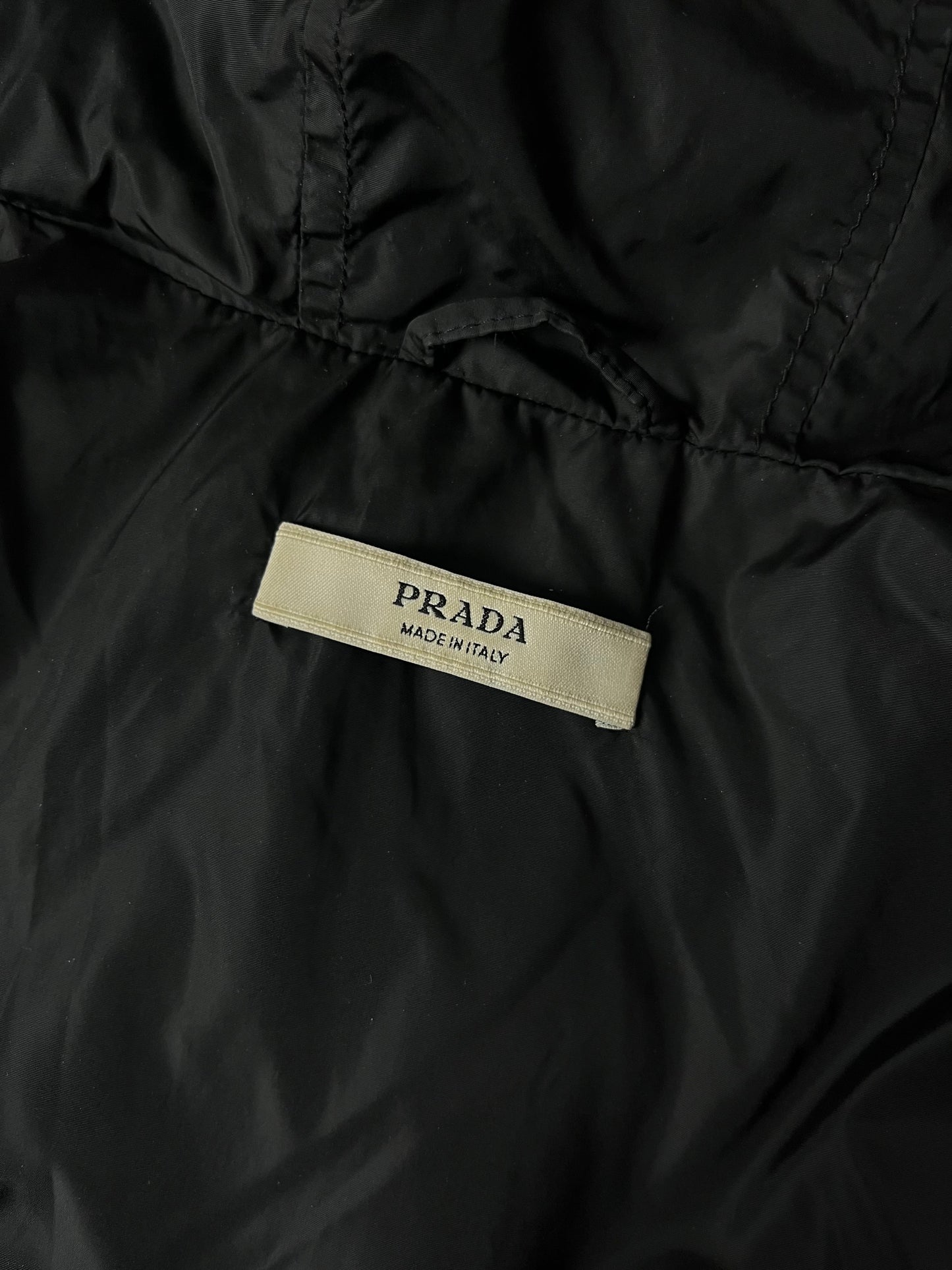 Prada Fur Hood Puffer Jacket 2000s - S