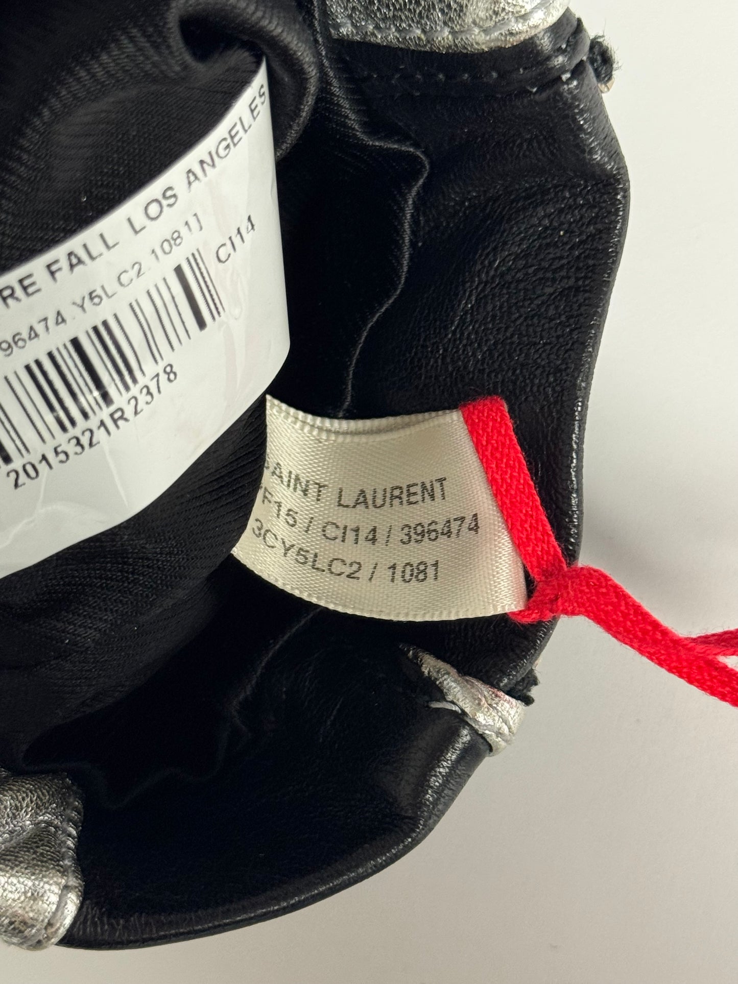 Saint Laurent Sample Metallic Silver Striped Leather Jacket Pre Fall 2015 - XS