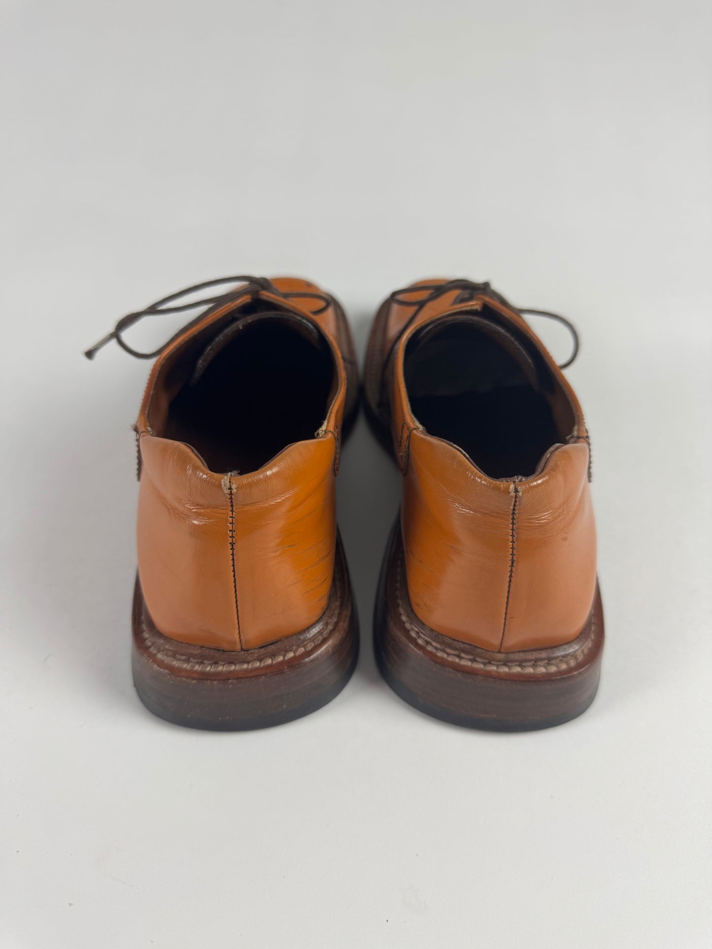 Prada Camel Leather Square Toe Low Shoes FW 1999 - 36 IT/37 EU