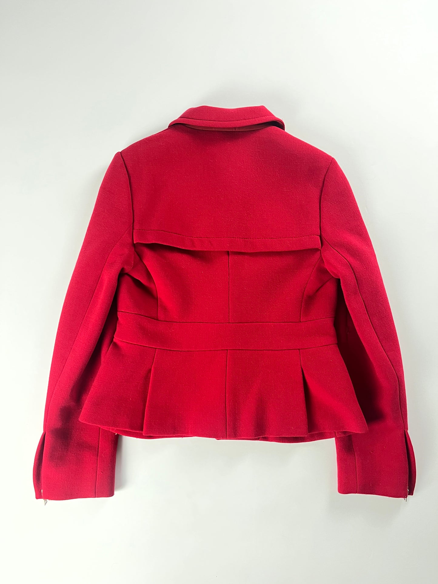 Prada Red Wool Zipper Coat FW 1999 - XS