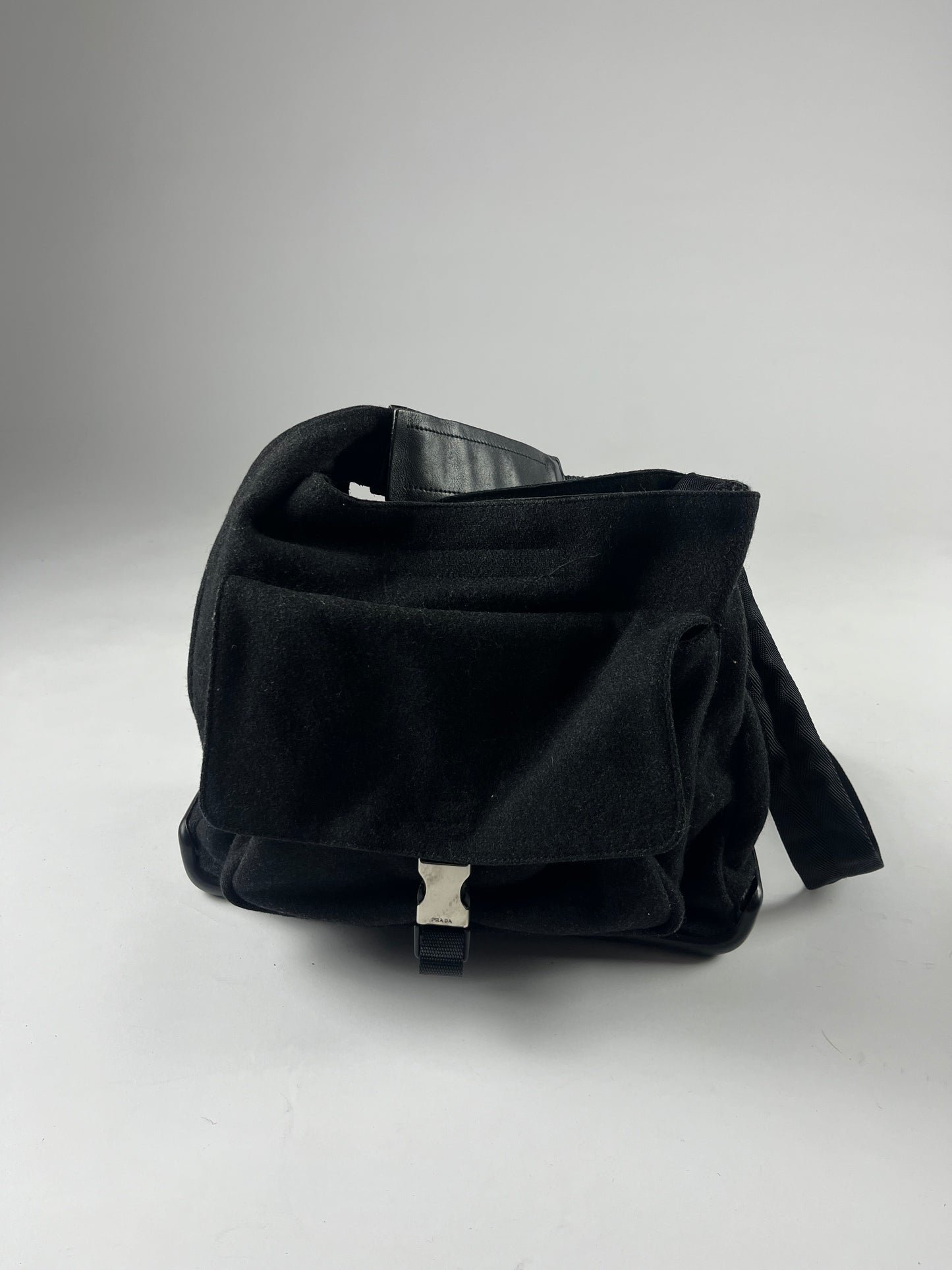 Prada Linea Rossa Strapped Wool Push Bag FW 1999 - OS