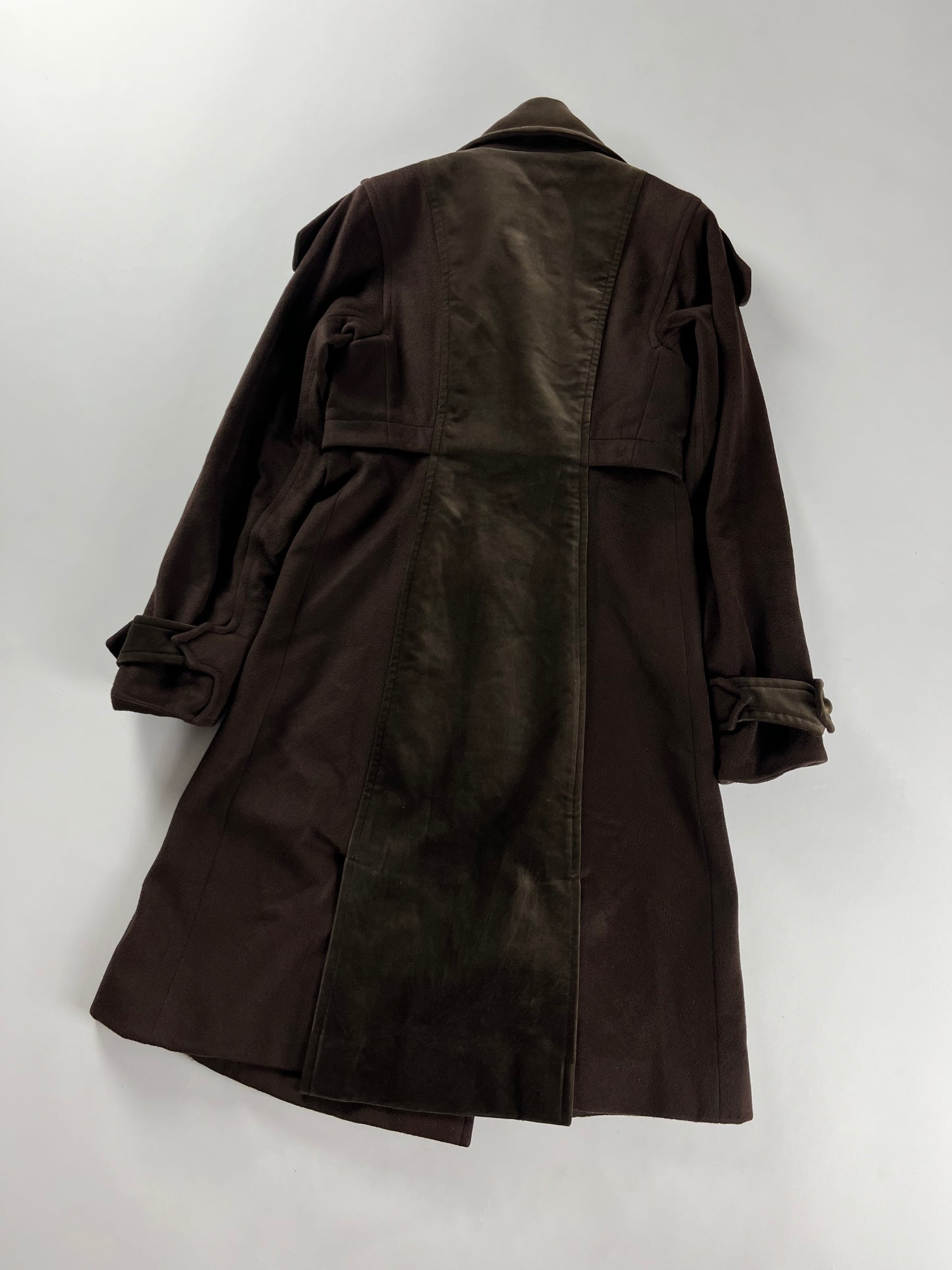 Yves Saint Laurent Sample Double Breasted Velvet Trimmed Military Coat FW 2005 - S