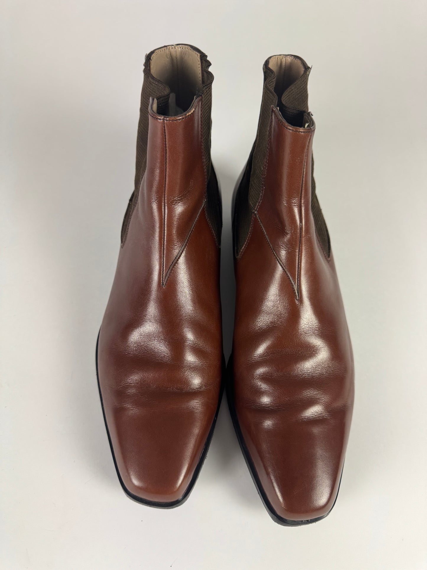 Thierry Mugler Brown Leather Chelsea Boots 2000s - 43,5 EU