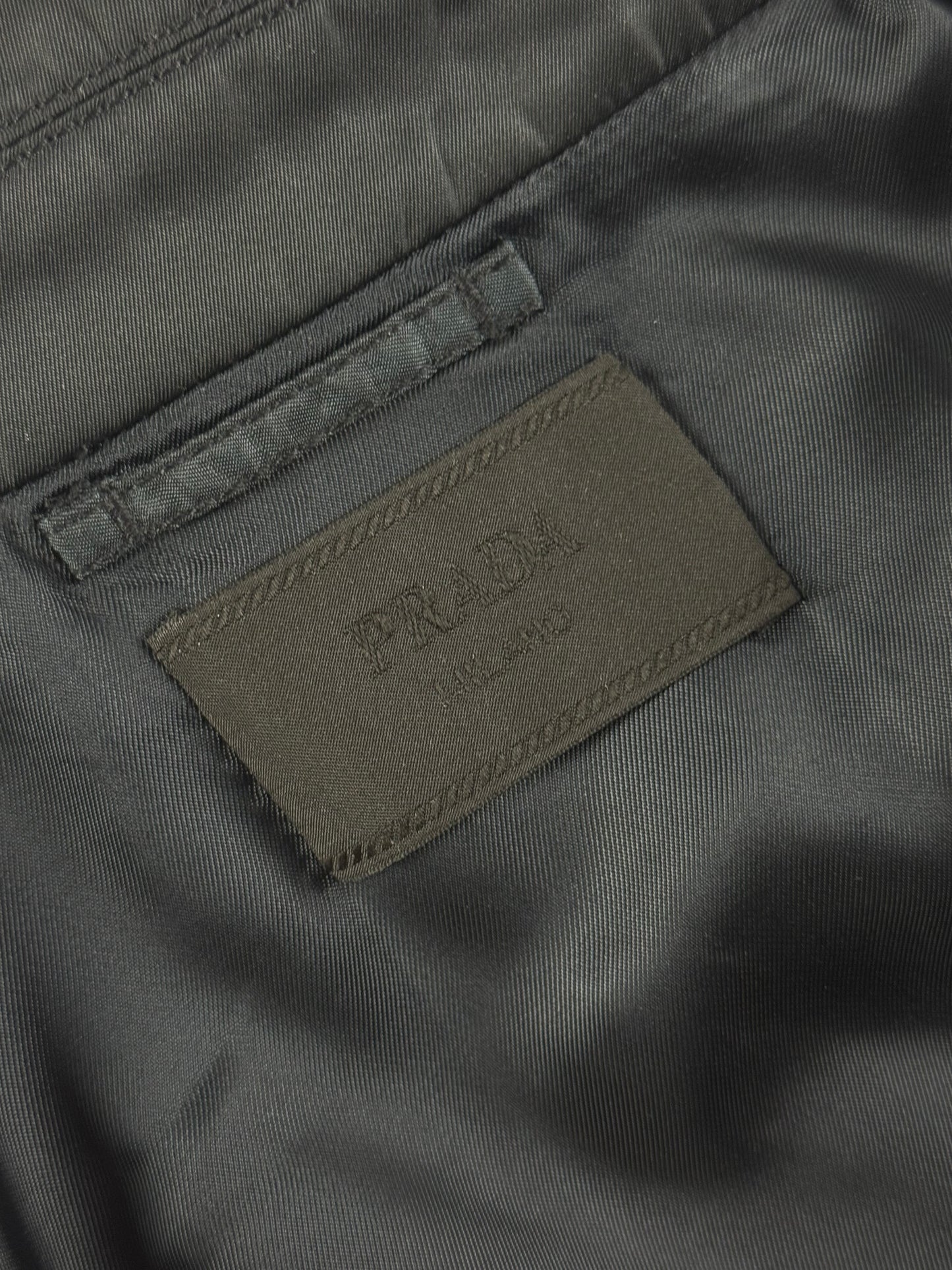 Prada Navy Double Zip Officer Minimalist Trucker Jacket SS 2008 - M