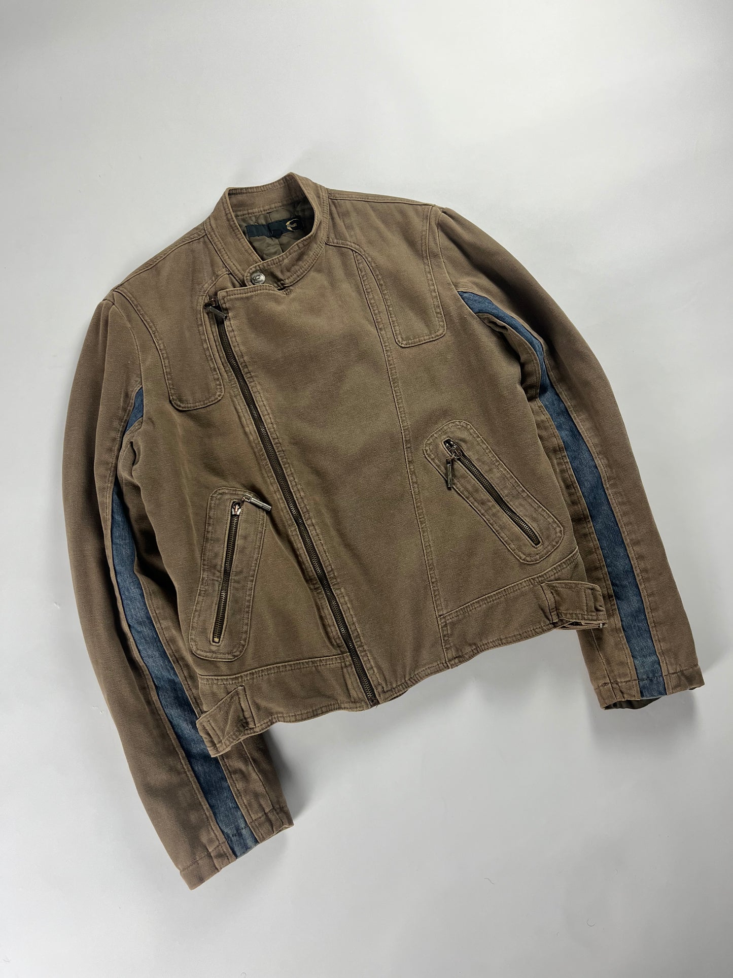 Roberto Cavalli Asymmetrical Zip Biker Jacket SS 2004 - L