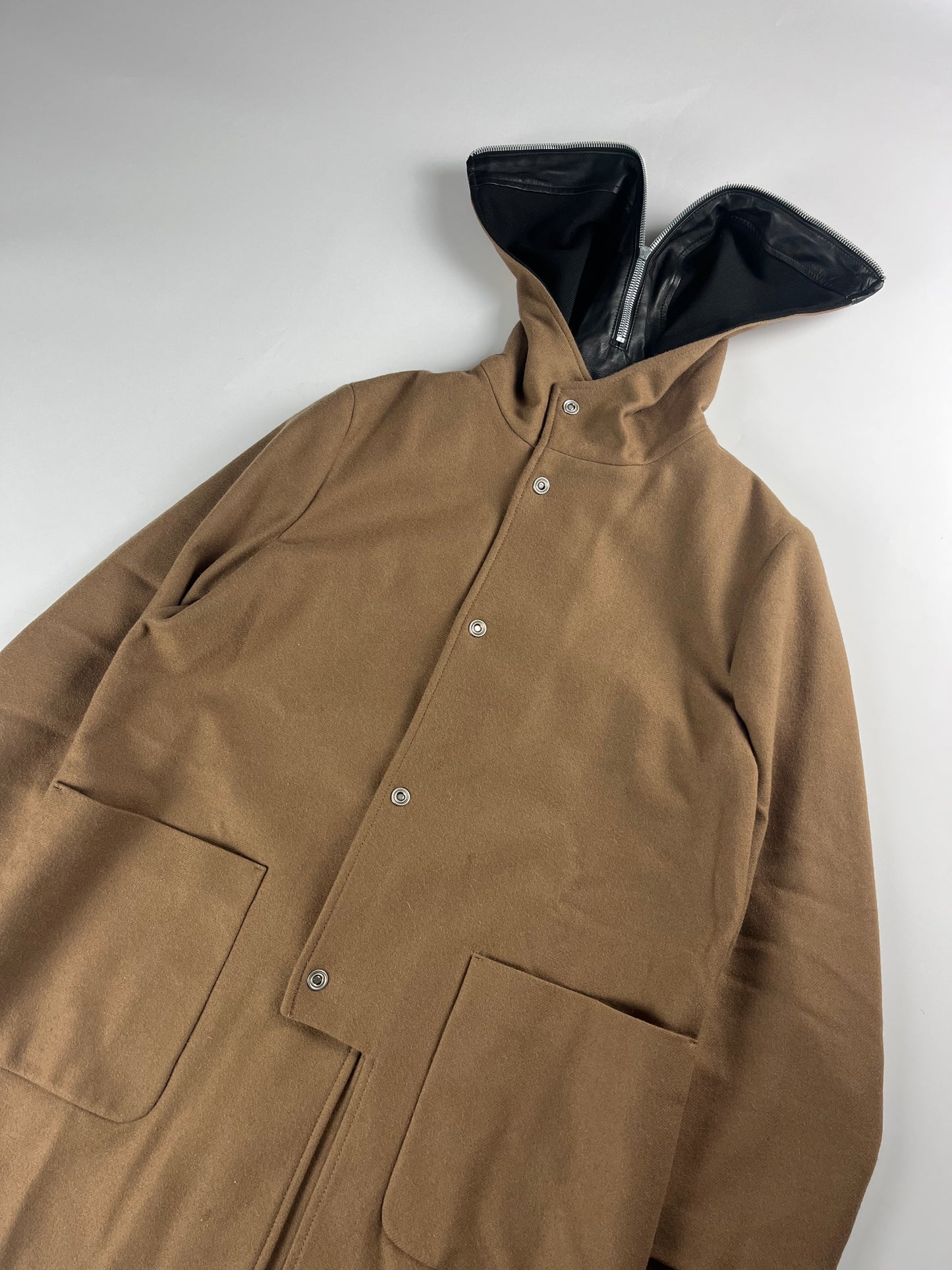 Balenciaga Leather Trimmed Multi-Zip Camel Coat FW 2011 - L