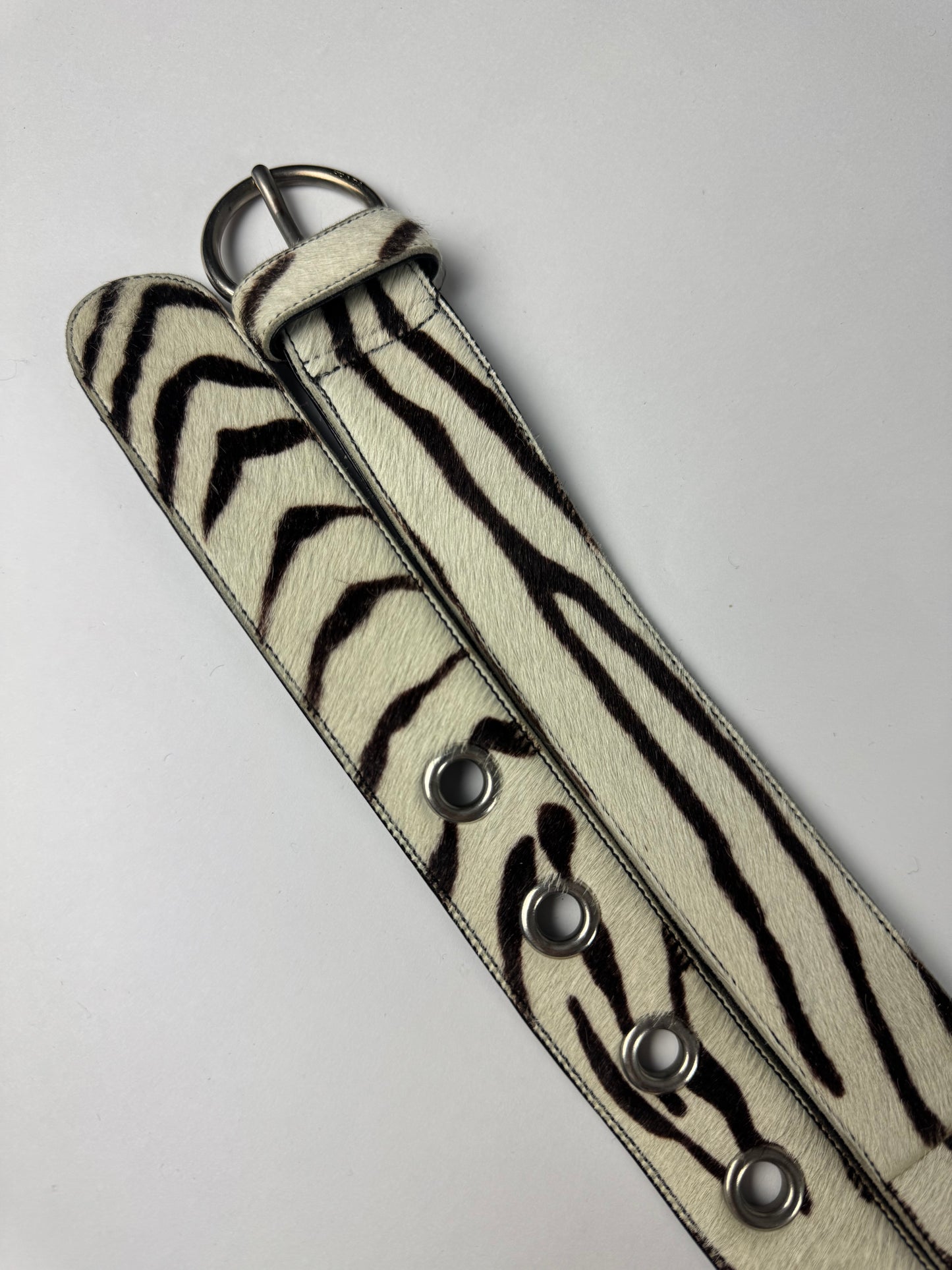 Prada Sample Zebra Pony Hair Belt FW 2000s - 105 CM