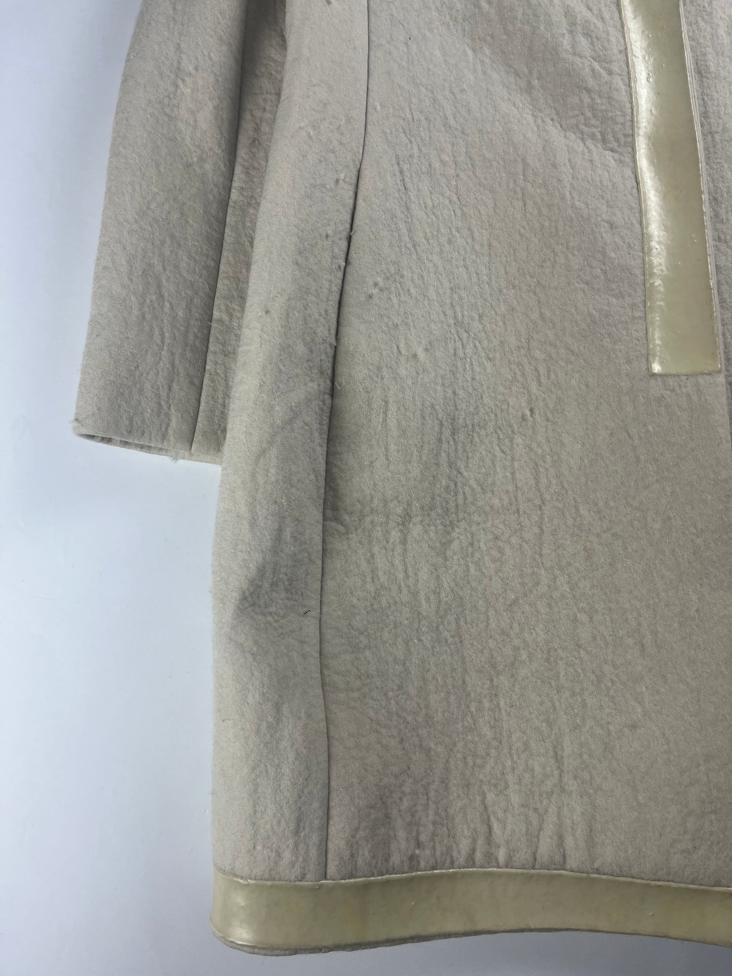 Prada Cream White Wool Double Breasted Wool Coat FW 1998 - S