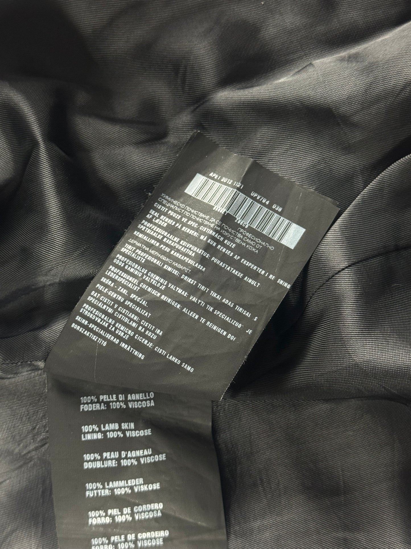 Prada Dark Grey Smooth Leather Minimalist Side Pocket Moto Jacket FW 2012 - M