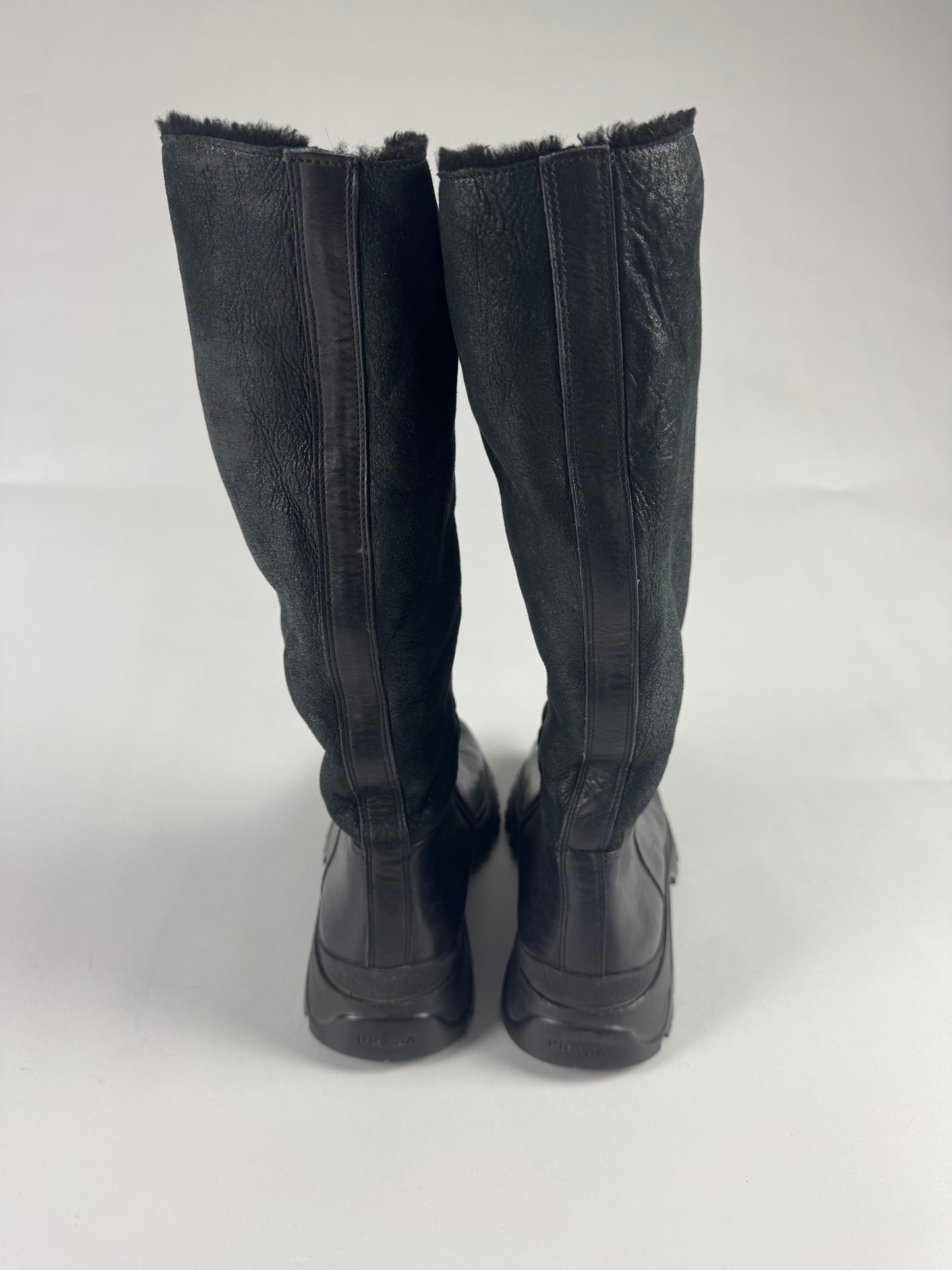 Prada Premium Shearling Combats Boots FW 2003 - 39 IT/40 EU