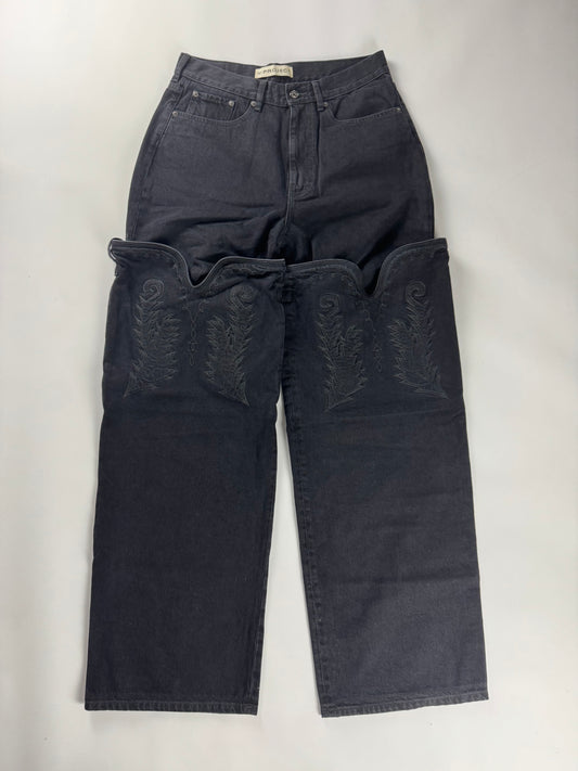 Y/Project Maxi Cowboy Cuff Dark Denim Pants SS 2023 - 32 US