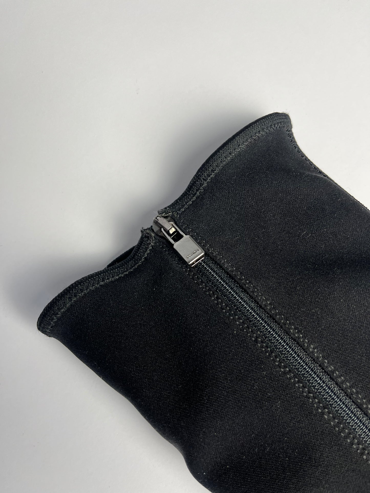 Prada Black Zipped Moto Stretch Boots FW 1999 - 38,5 IT/39,5 EU