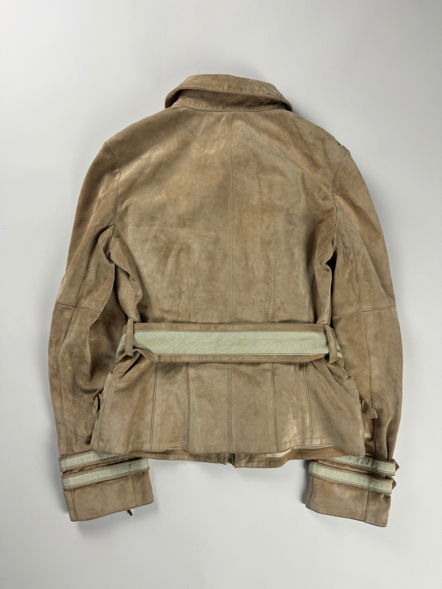 Louis Vuitton Suede Calfskin Leather Multi Belted Jacket 2000s - XS