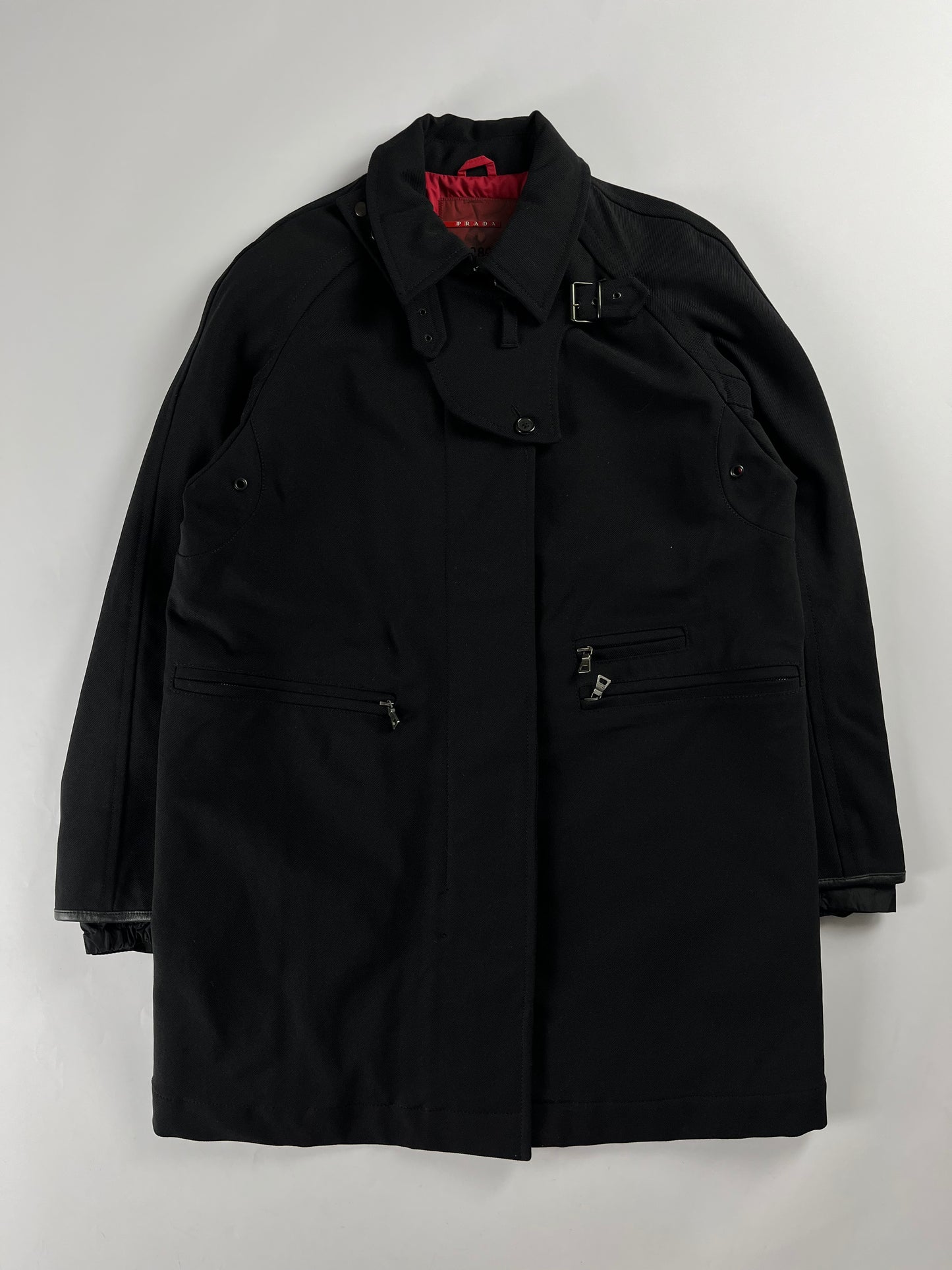 Prada Black Belted Collar Coat FW 1999 - S