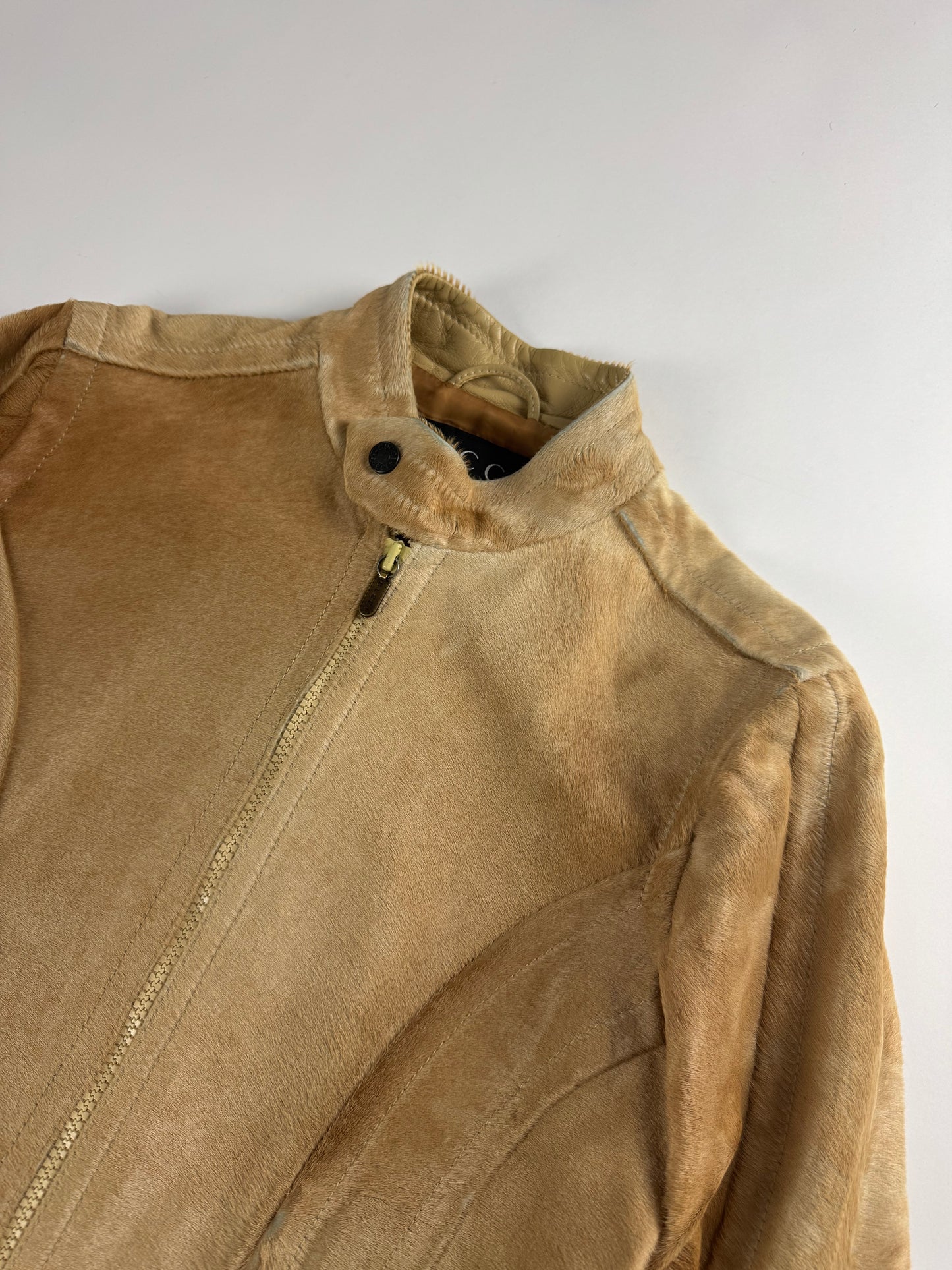 Gucci Tom Ford Camel Pony Hair Moto Jacket FW 1996 - M