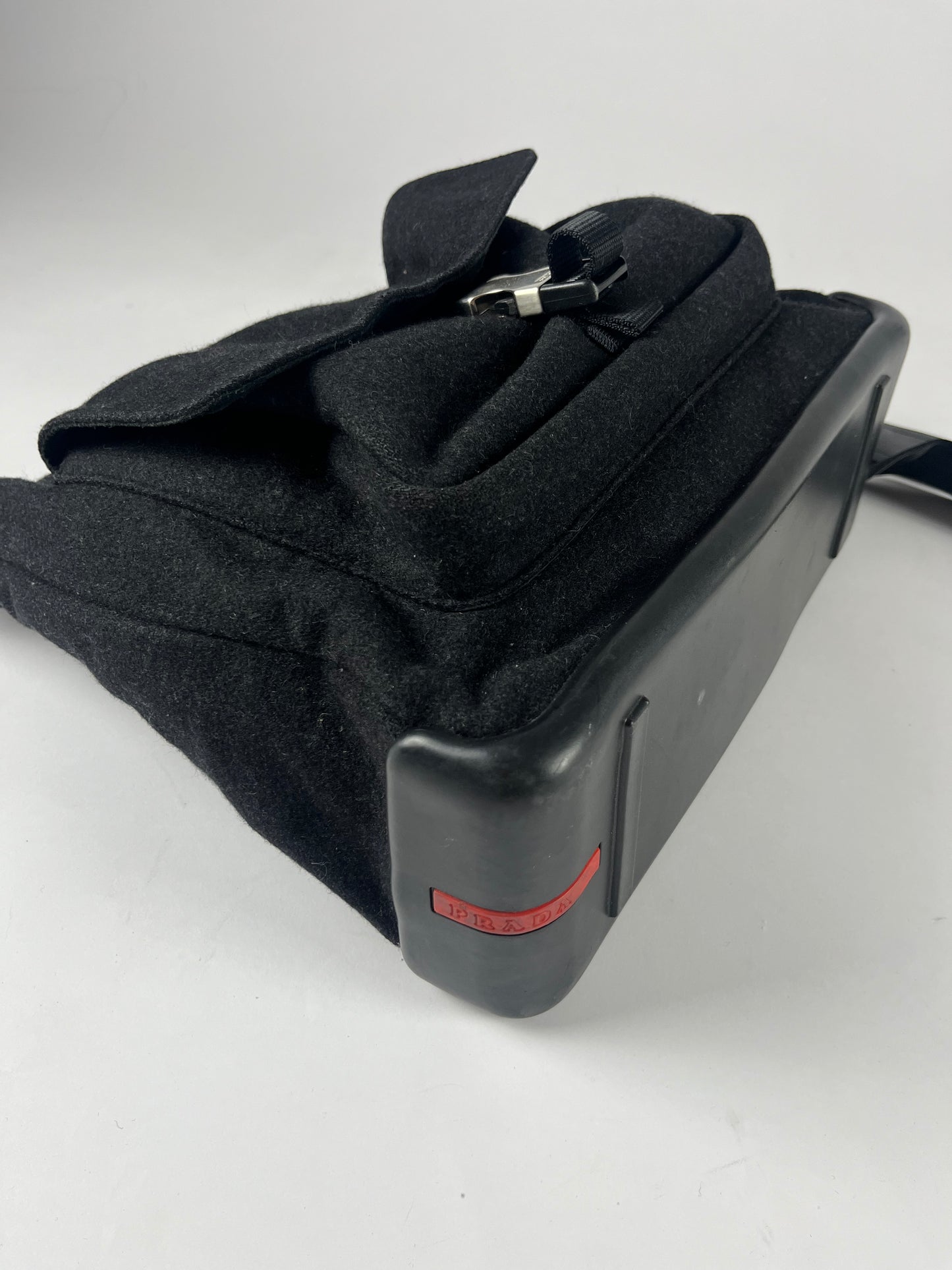 Prada Linea Rossa Strapped Wool Push Bag FW 1999 - OS