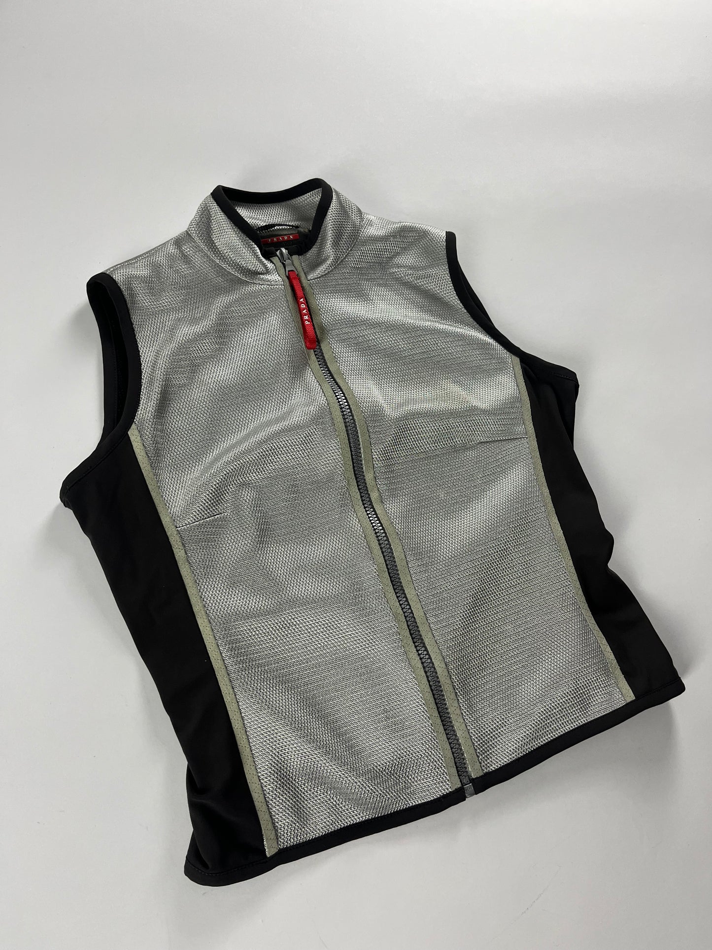 Prada Crop Mesh Zipper Vest SS 2000 - S