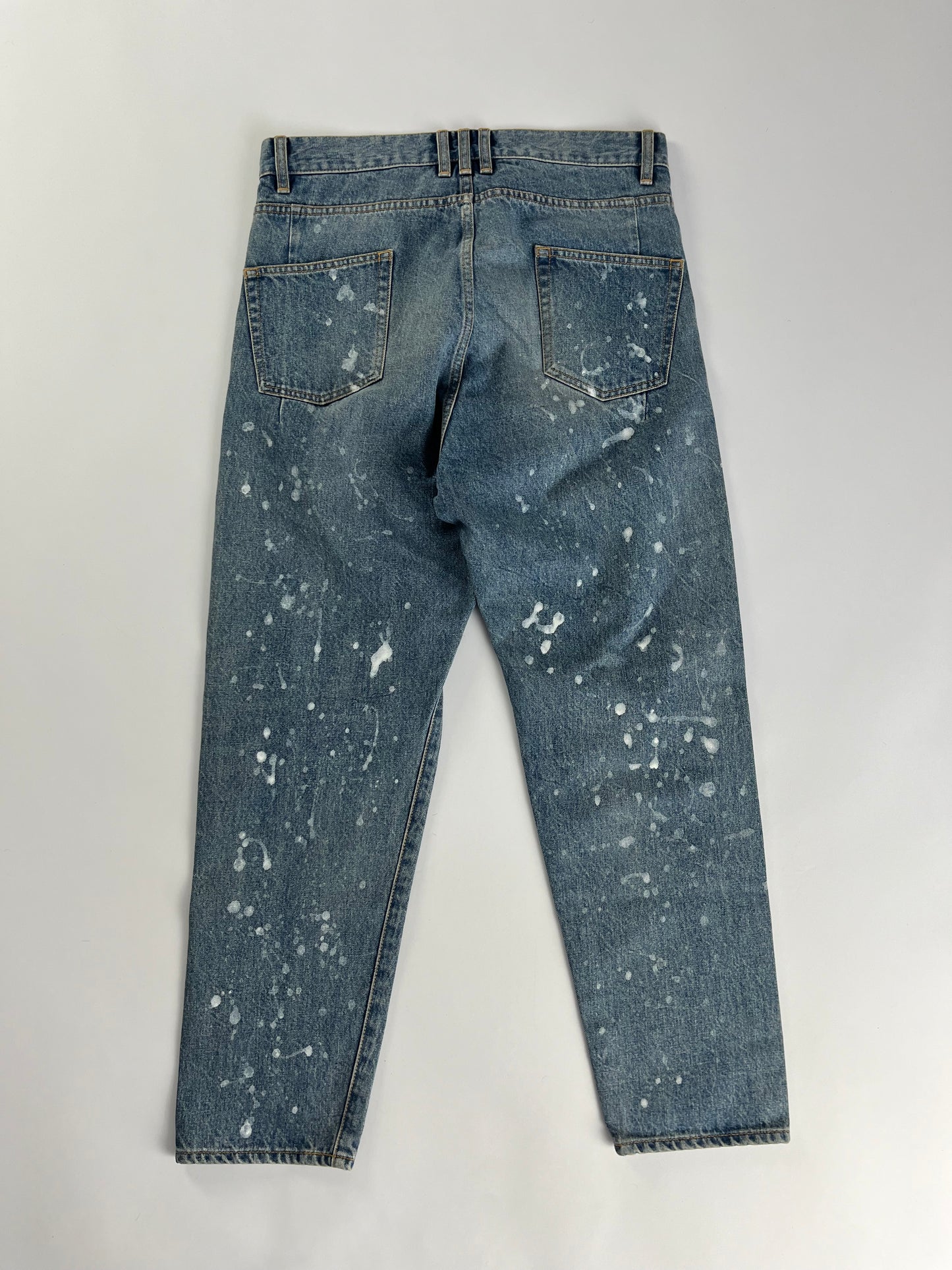 Balmain Sample Blue Painted Distressed Denim SS 2019 - 30 US