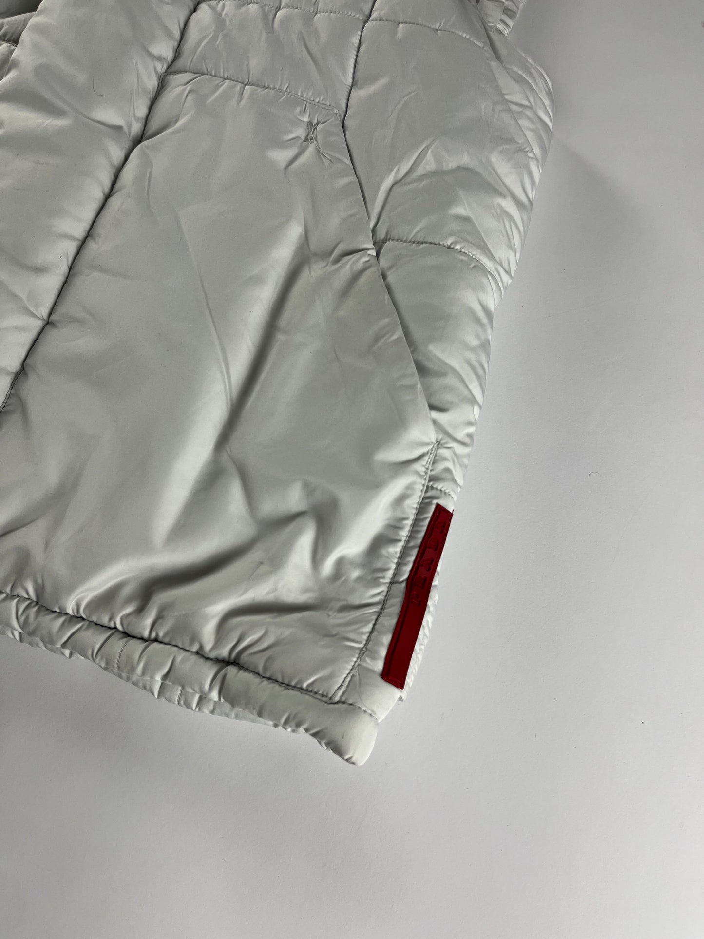 Prada Linea Rossa White Puffer Gilet 2000s - M