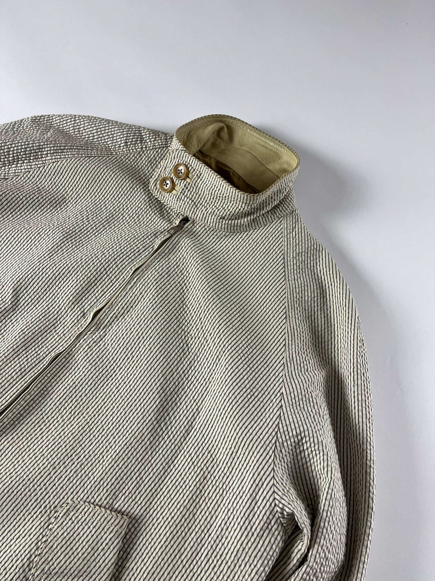 Louis Vuitton Cotton Incrusted Lambskin Leather Striped Jacket 2000s - L