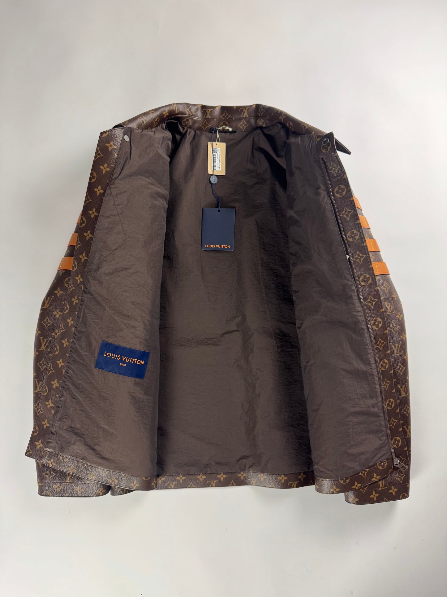 Louis Vuitton Nigo LV toile Monogram Military Leather Jacket Resort 2022 - L