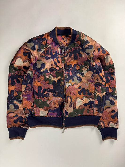 Dior Homme Sample Peter Doig Camo Double Zip Bomber Jacket FW 2021 - M