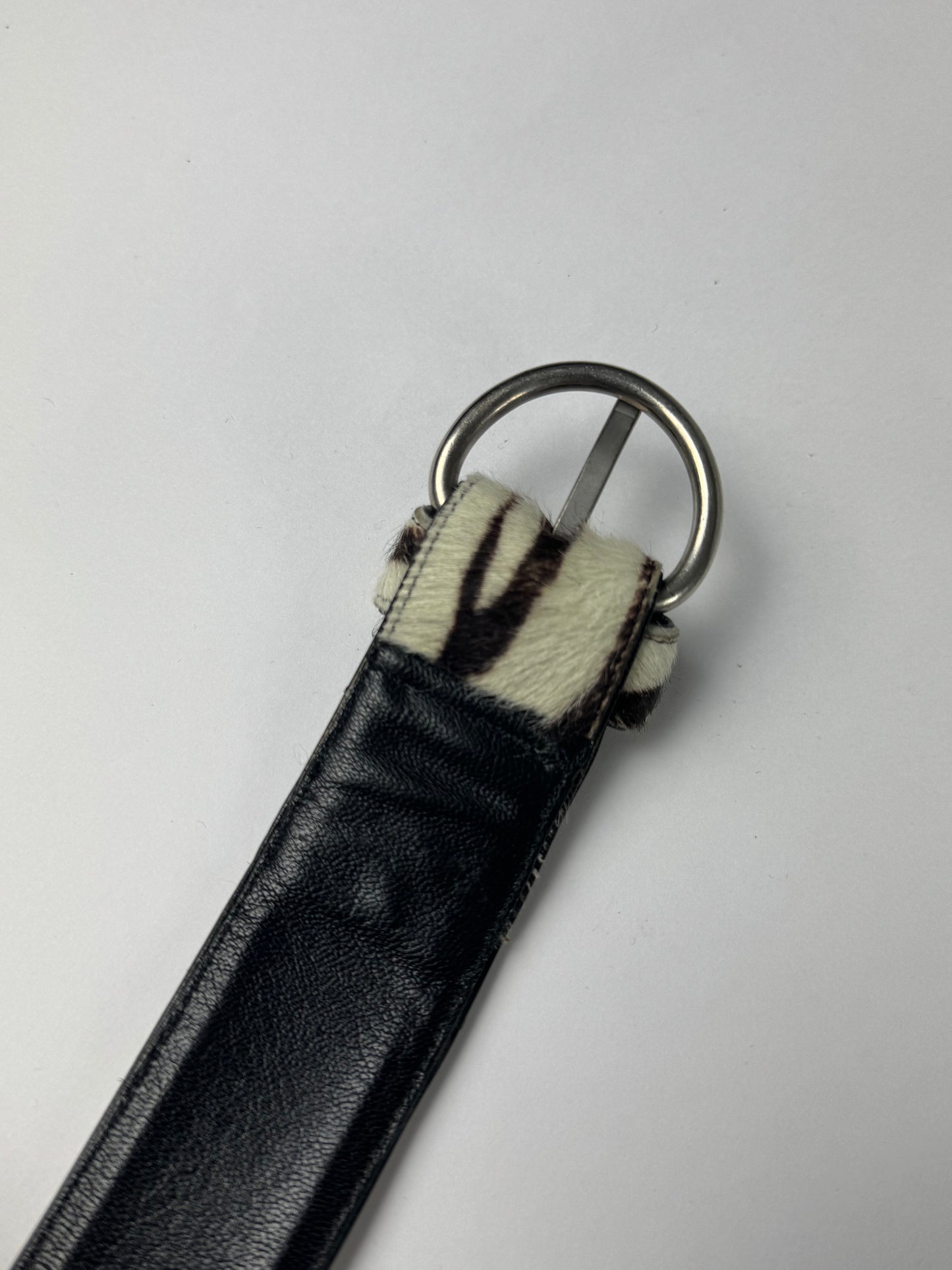 Prada Sample Zebra Pony Hair Belt FW 2000s - 105 CM