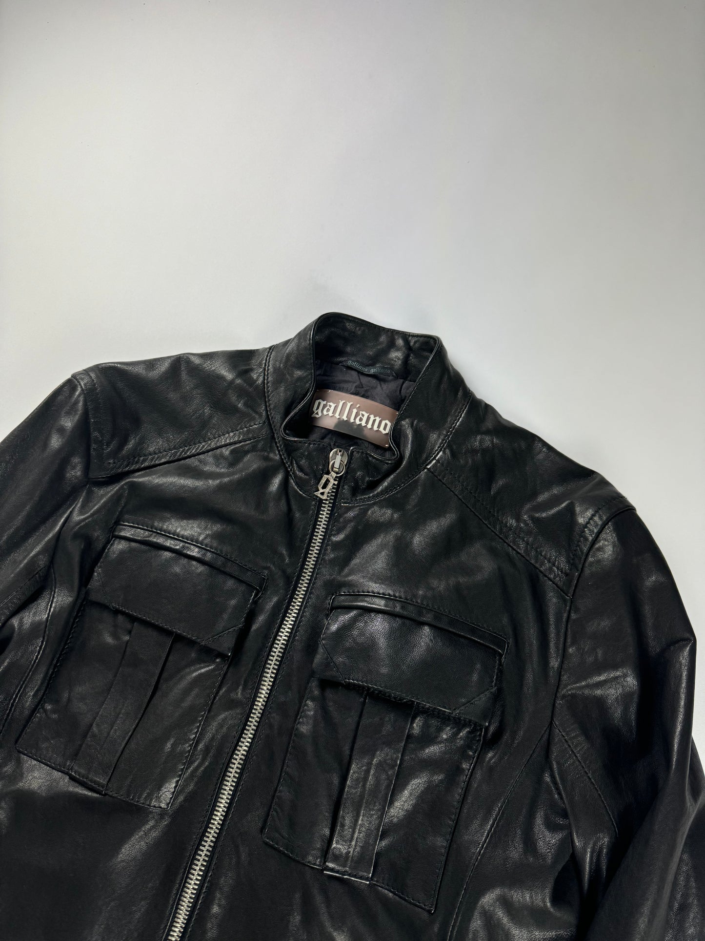 John Galiano Dark Shadow Leather Jacket 2010s - M
