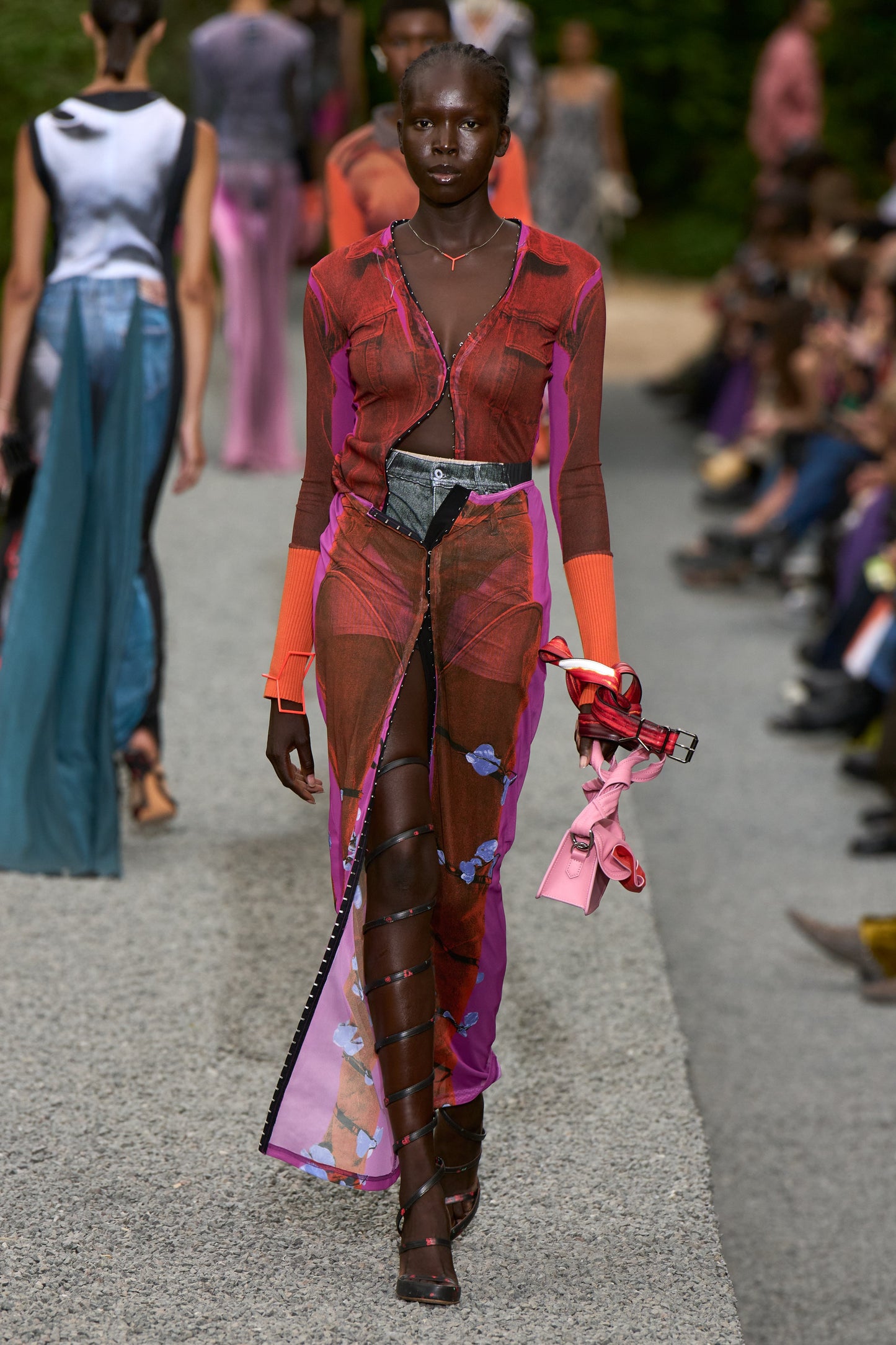 Y/Project Jean Paul Gaultier Edition Trompe L’Oeil Maxi Skirt SS 2023 - M