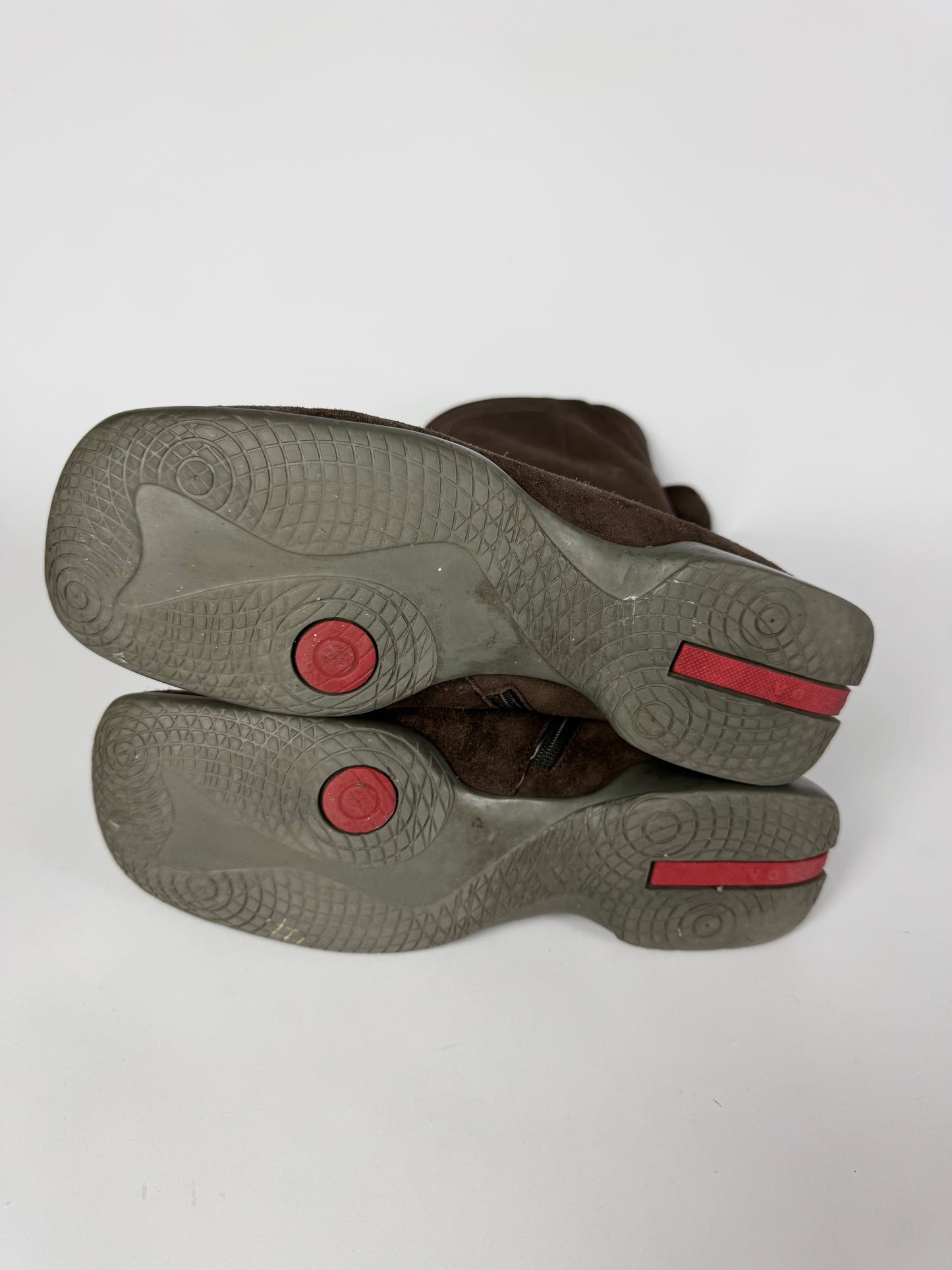 Prada Sport Brown Suede High Boots SS 2000 - 39 IT/39,5 EU