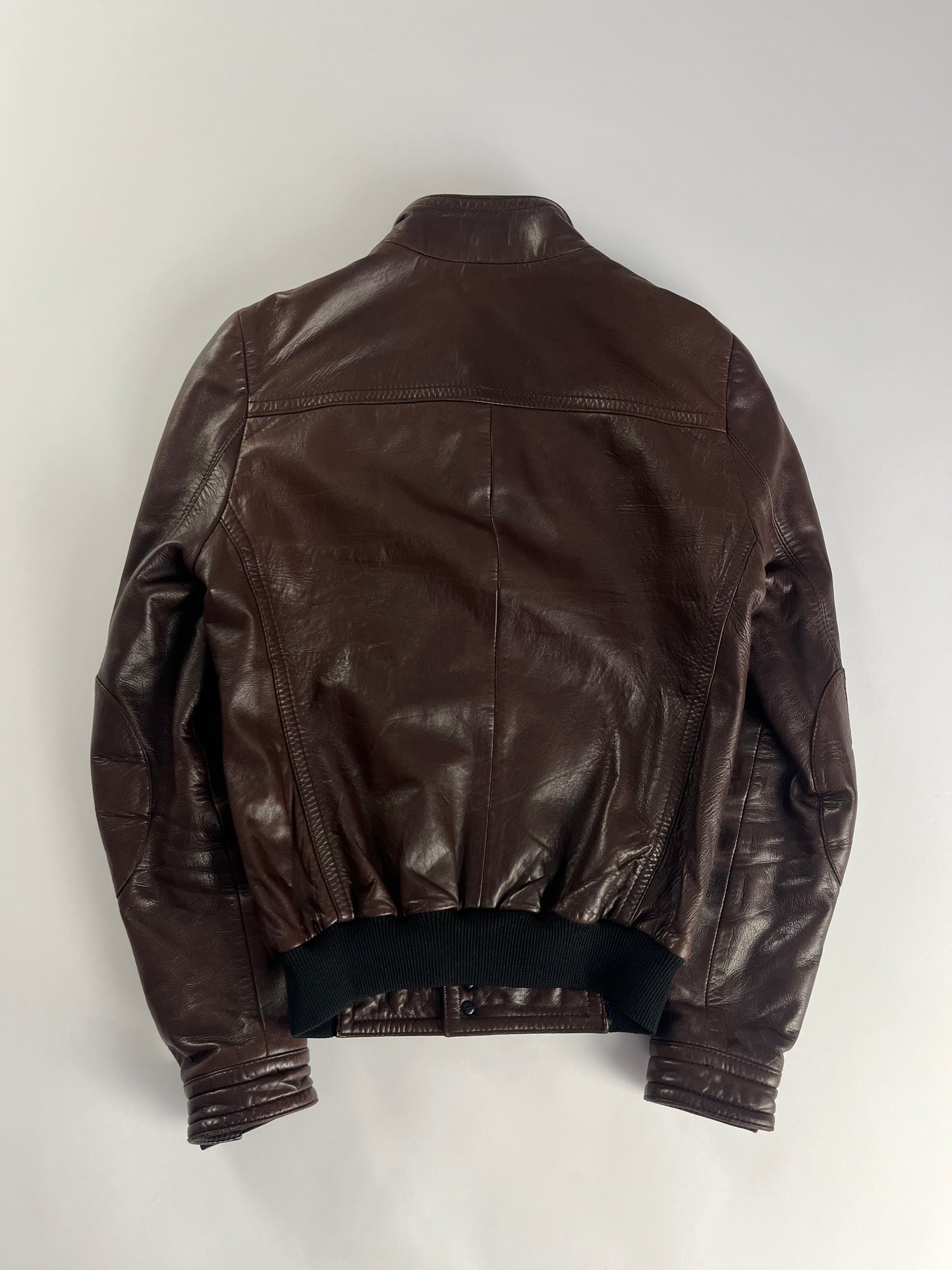 Balenciaga Brown Leather Bomber Jacket SS 2008 - M