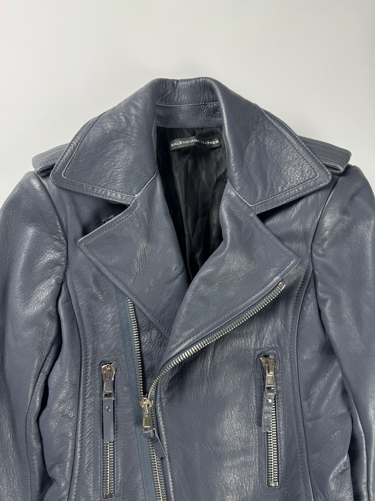 Balenciaga Nicolas Ghesquière Perfecto Marine Leather Jacket FW 2012 - XS