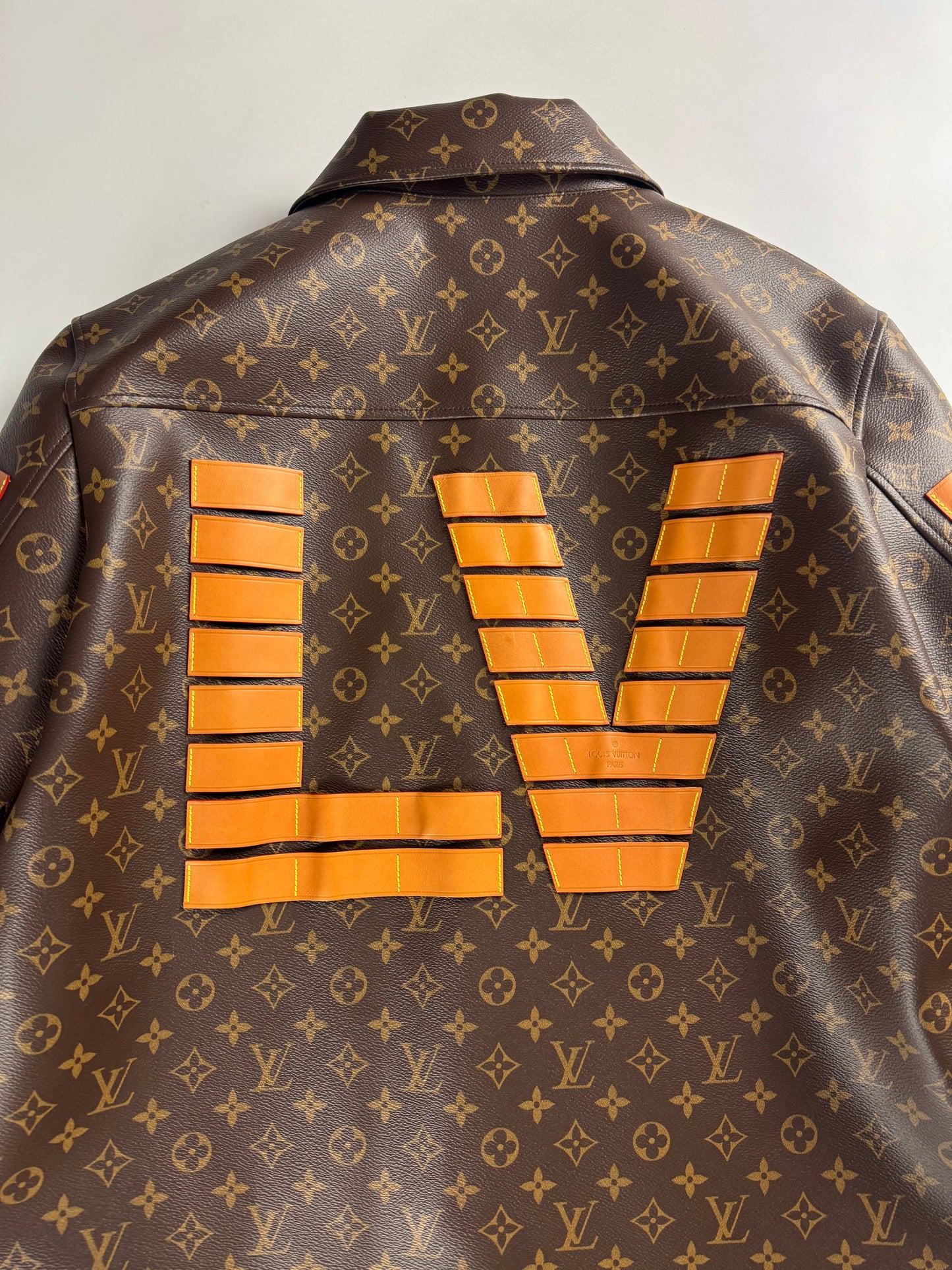 Louis Vuitton Nigo LV toile Monogram Military Leather Jacket Resort 2022 - L