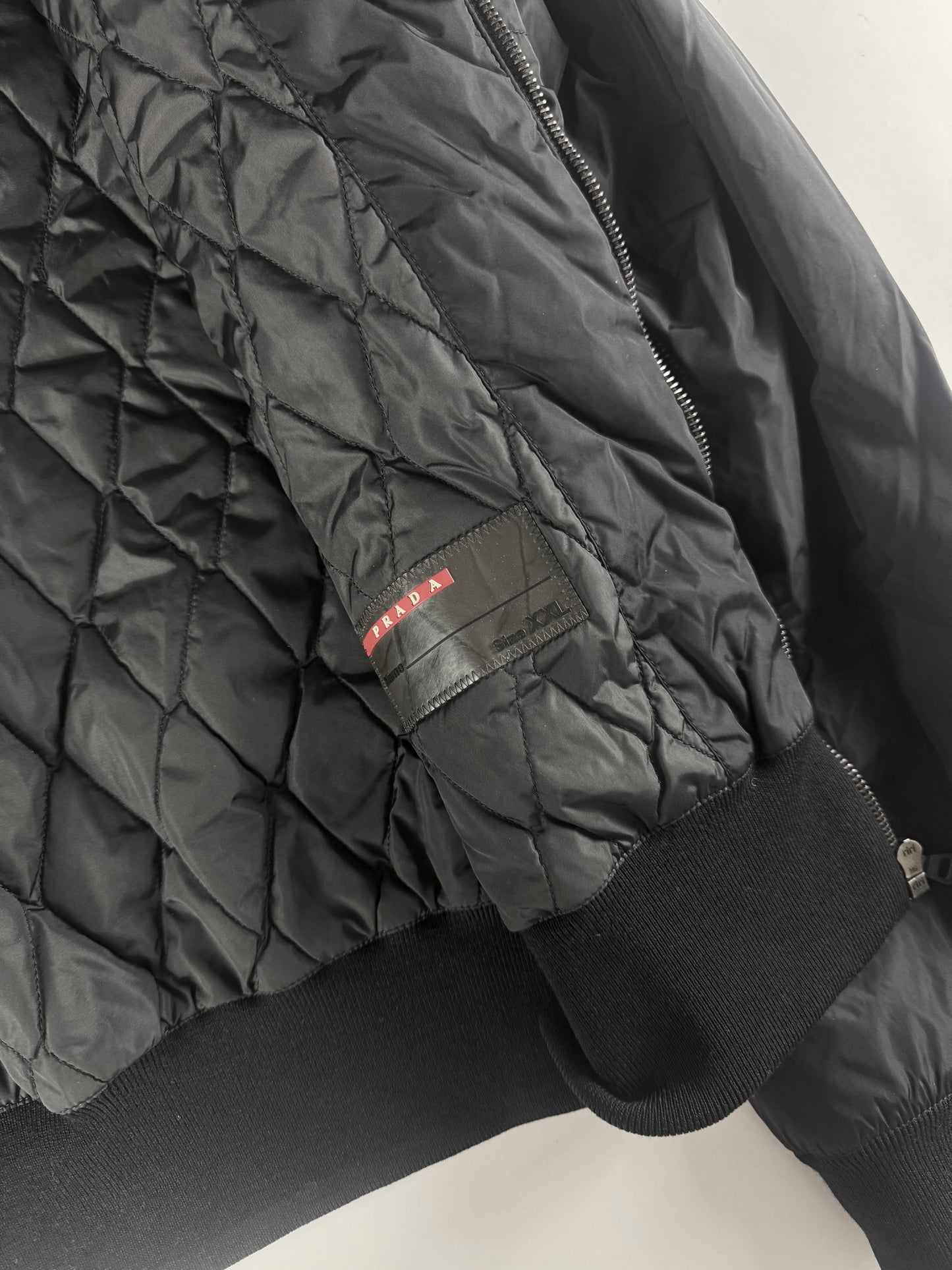 Prada Linea Rossa Nylon Flight Bomber Jacket 2000s - XXL